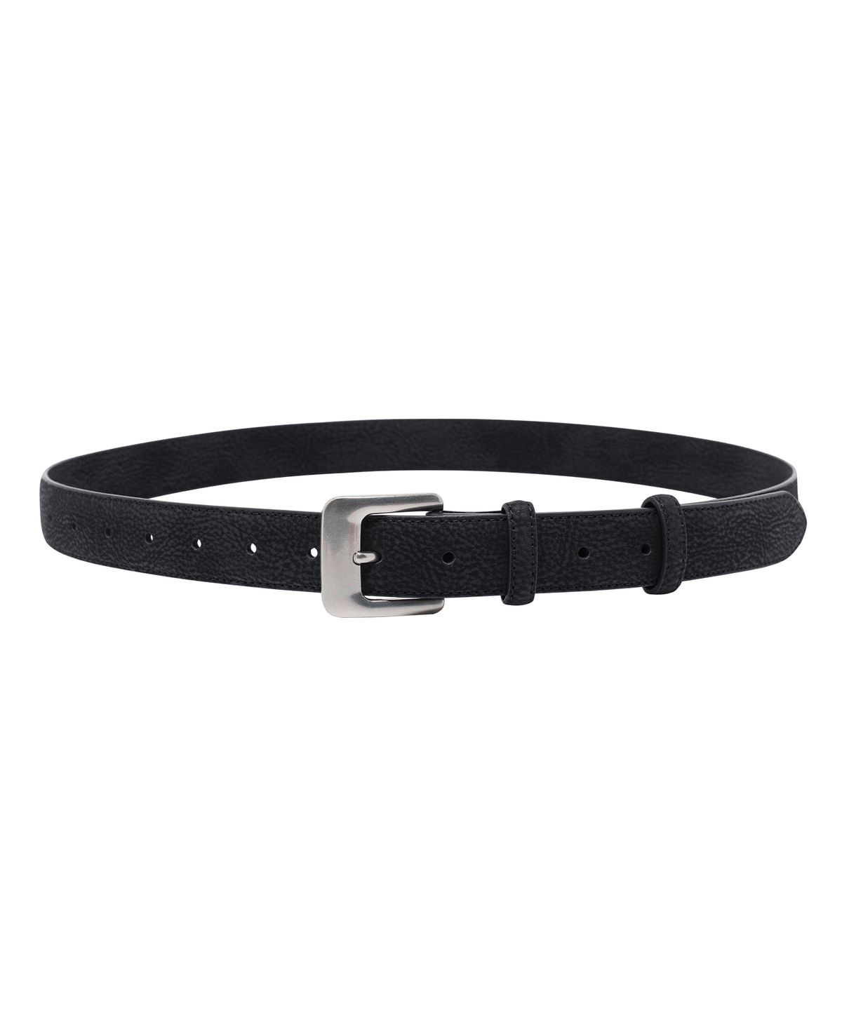 기철(KICHUL) Grain Leather Square Frame Belt (Black)
