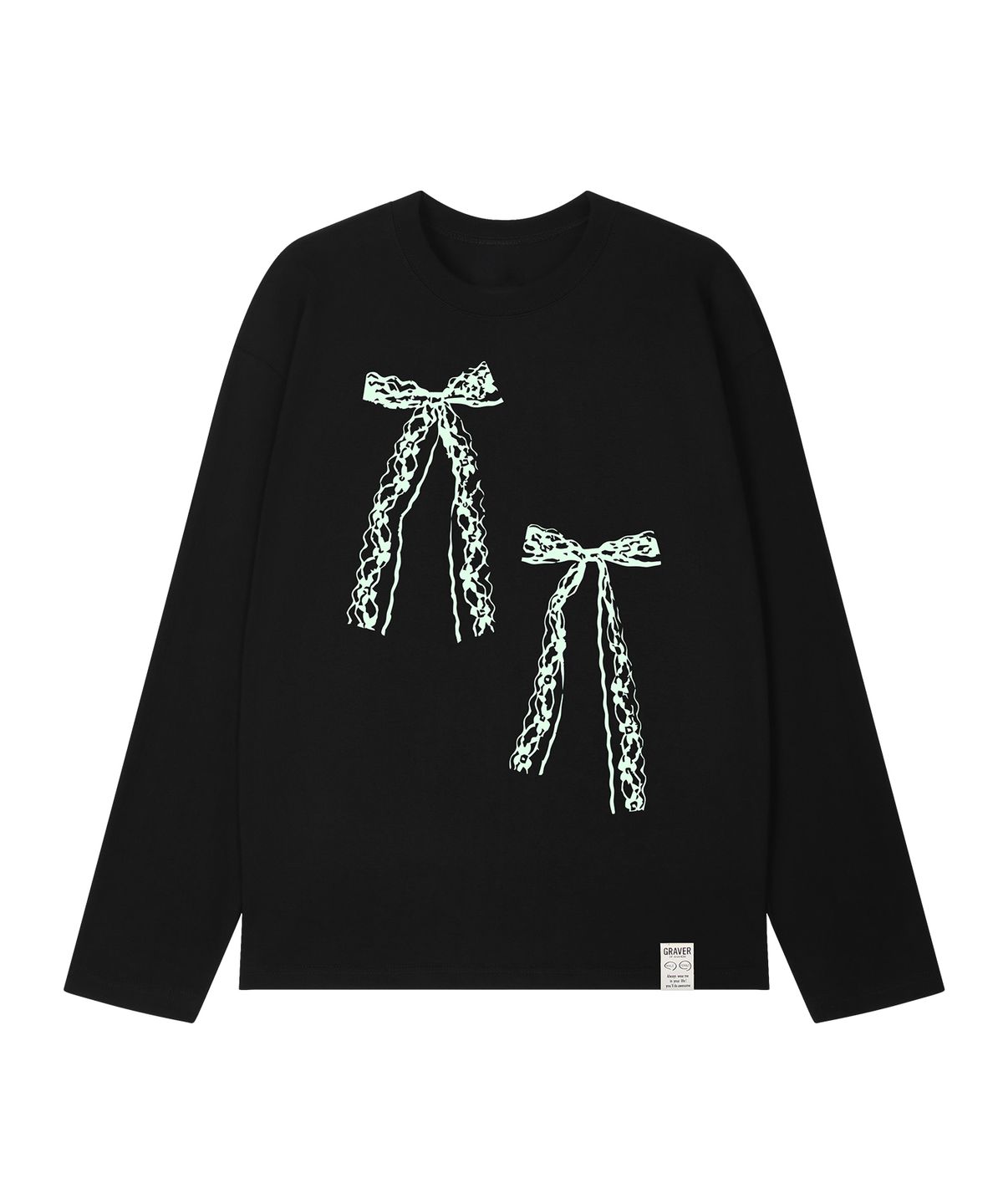 그레이버(GRAVER) [UNISEX]TWO RIBBONS 롱슬리브 티셔츠_3color