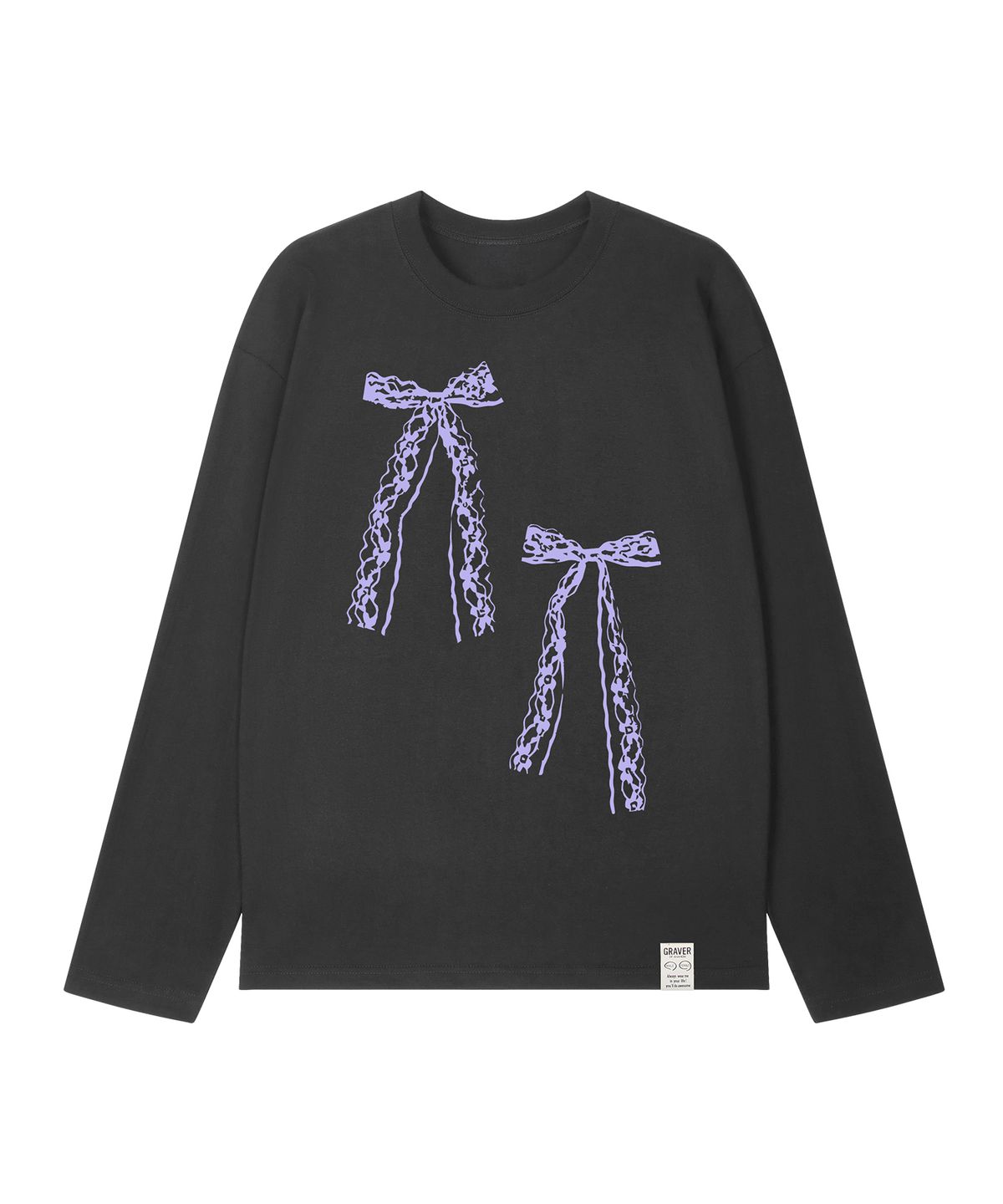 그레이버(GRAVER) [UNISEX]TWO RIBBONS 롱슬리브 티셔츠_3color