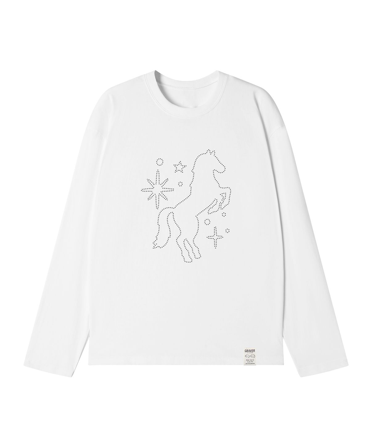 그레이버(GRAVER) [UNISEX]STUD DOTS PONY 롱슬리브 티셔츠_3color