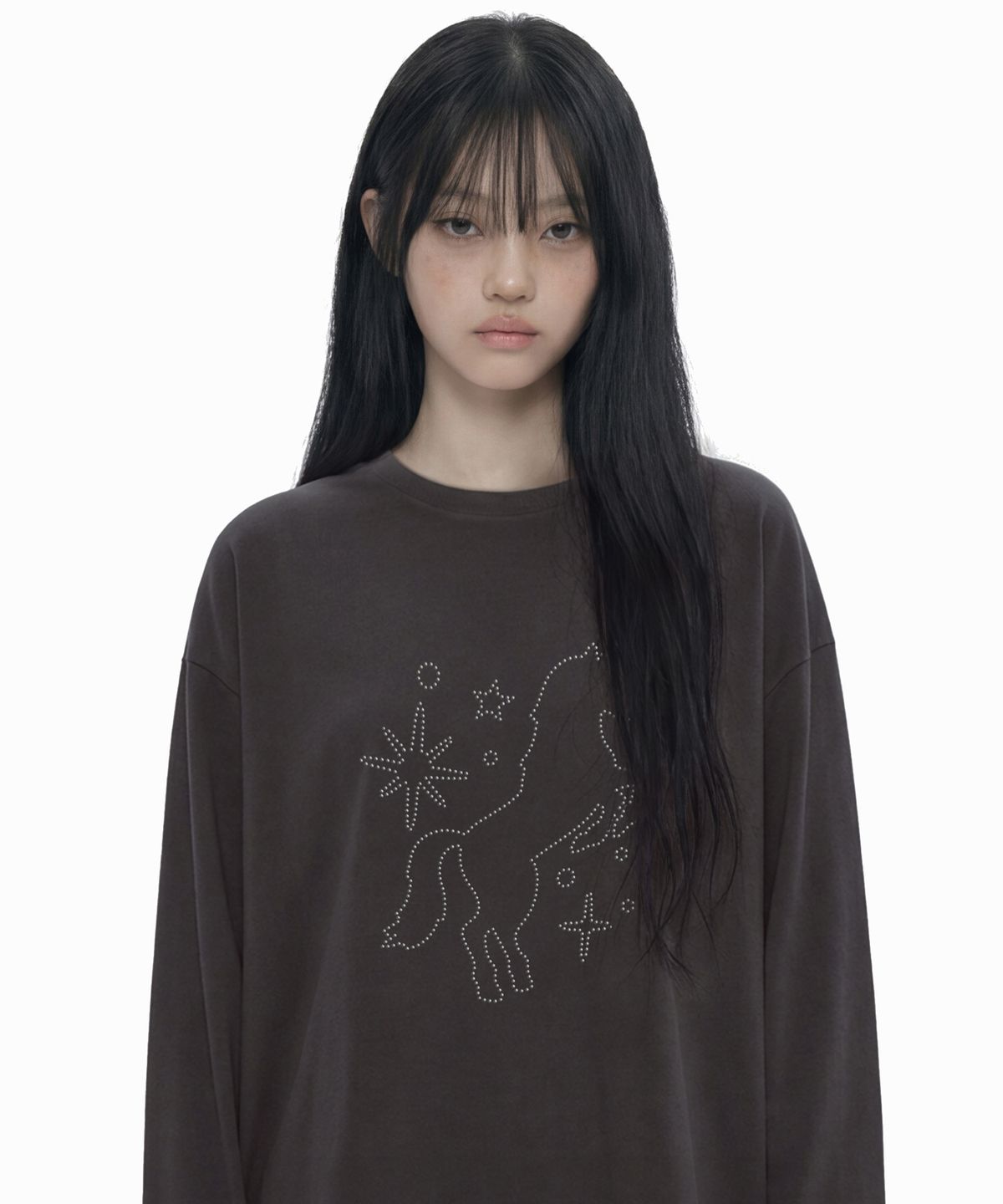 그레이버(GRAVER) [UNISEX]STUD DOTS PONY 롱슬리브 티셔츠_3color
