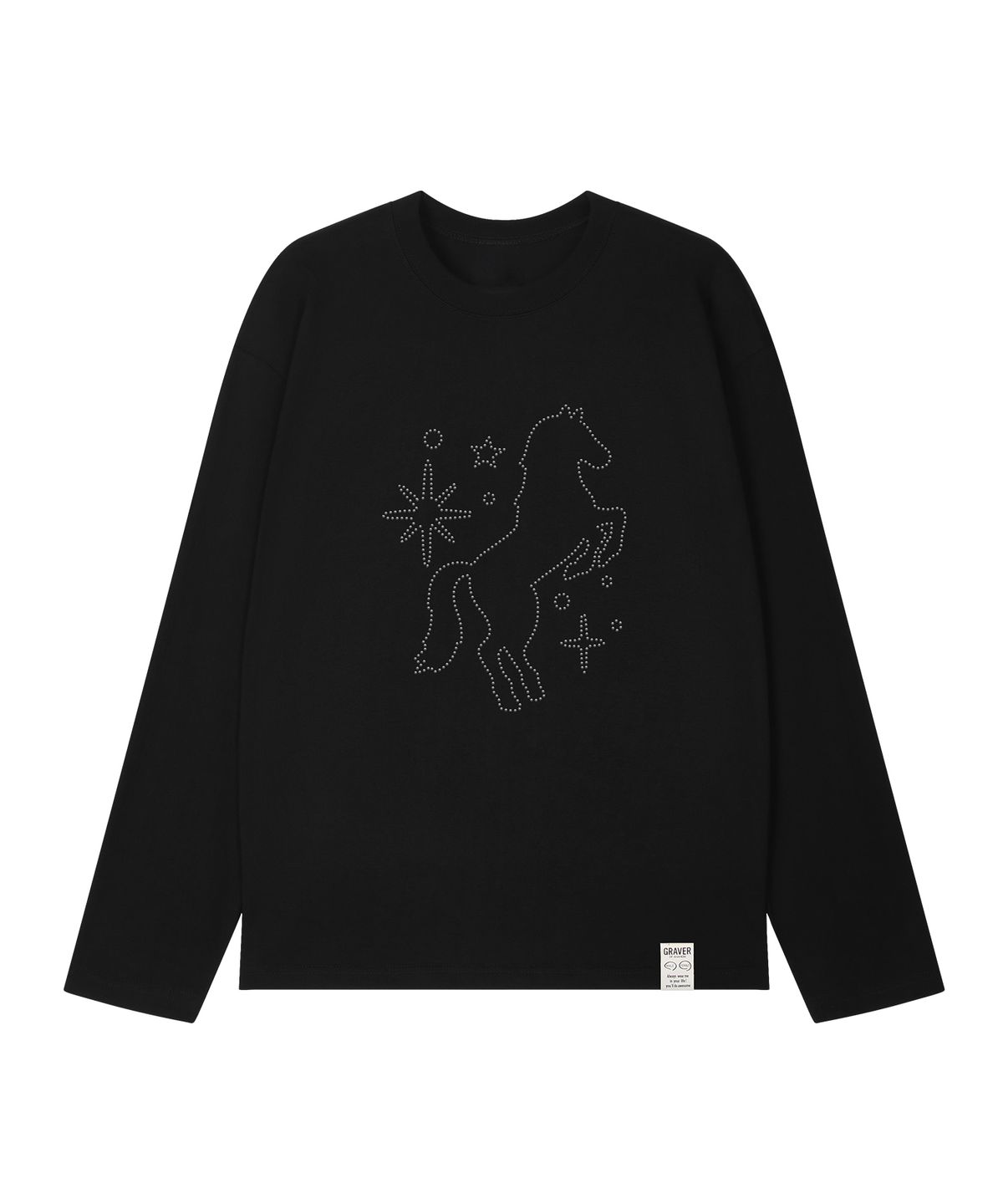 그레이버(GRAVER) [UNISEX]STUD DOTS PONY 롱슬리브 티셔츠_3color