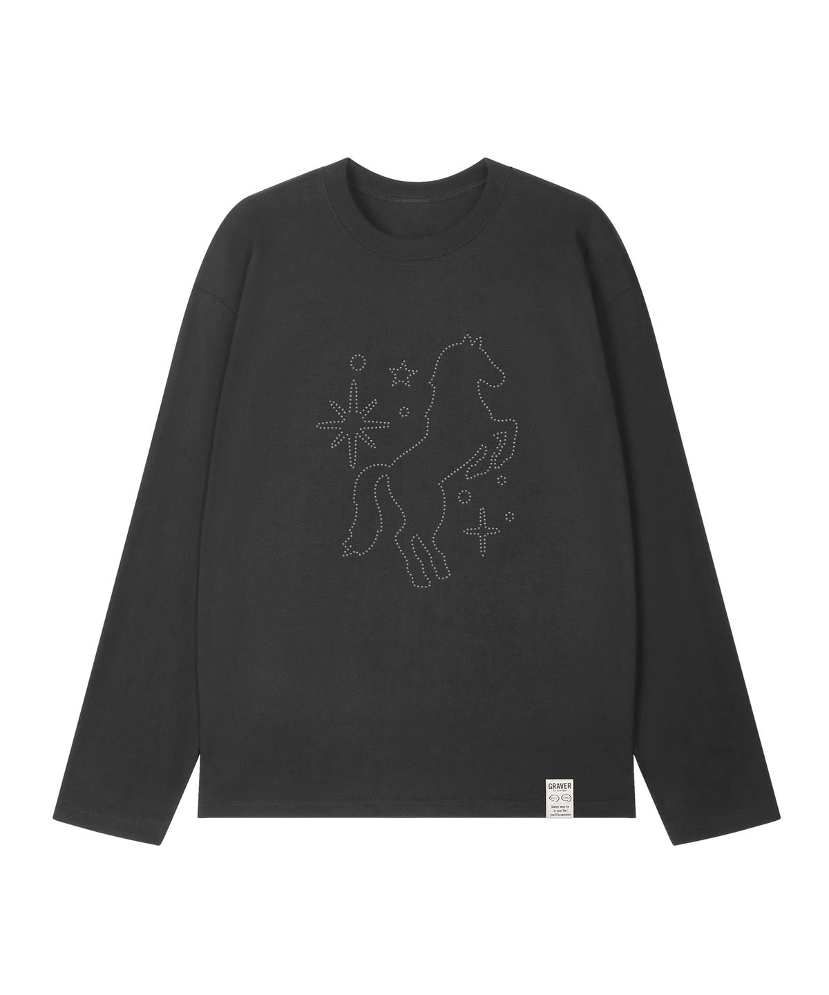 그레이버(GRAVER) [UNISEX]STUD DOTS PONY 롱슬리브 티셔츠_3color