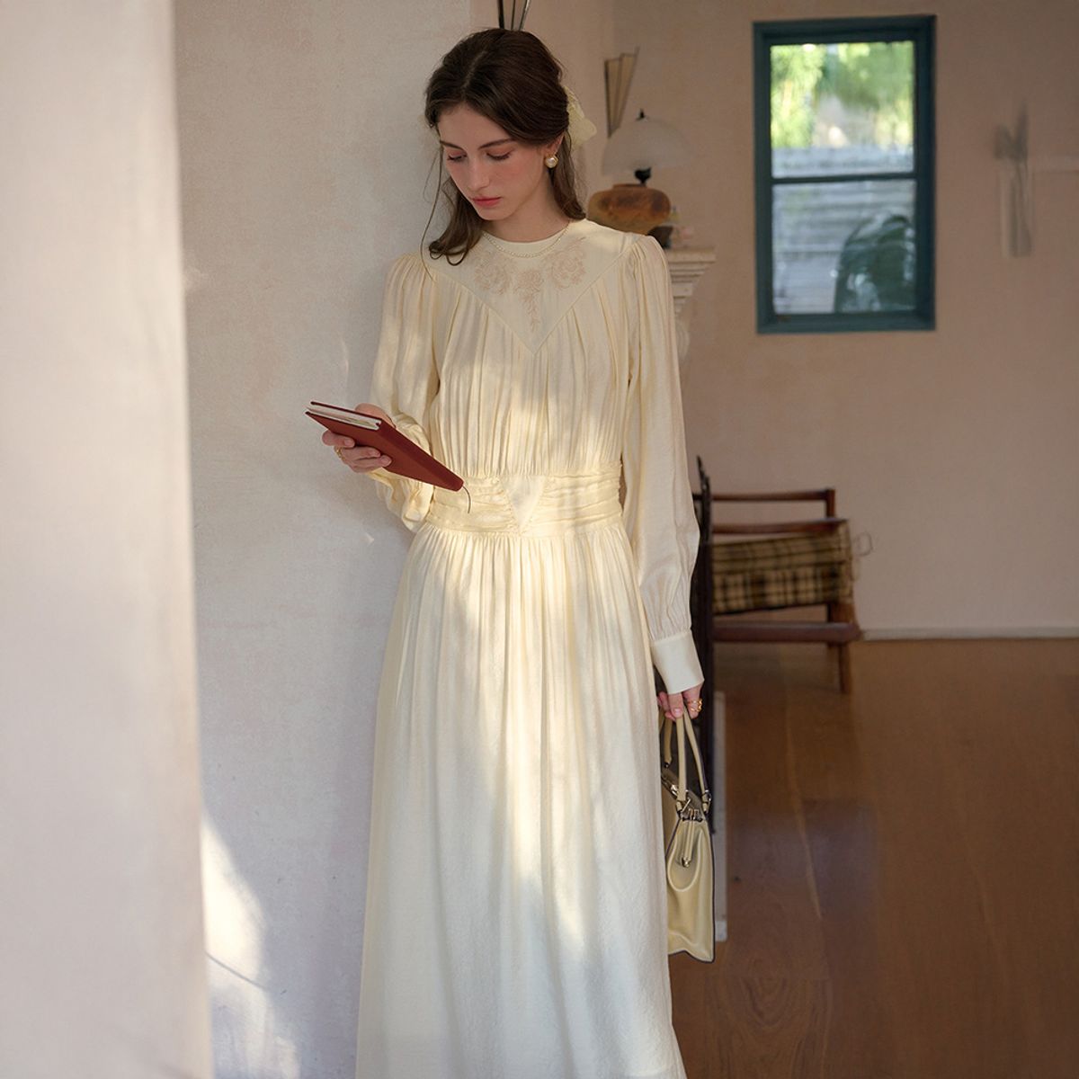 심플레트로(SIMPLE RETRO) SR_Victorian long-sleeved dress