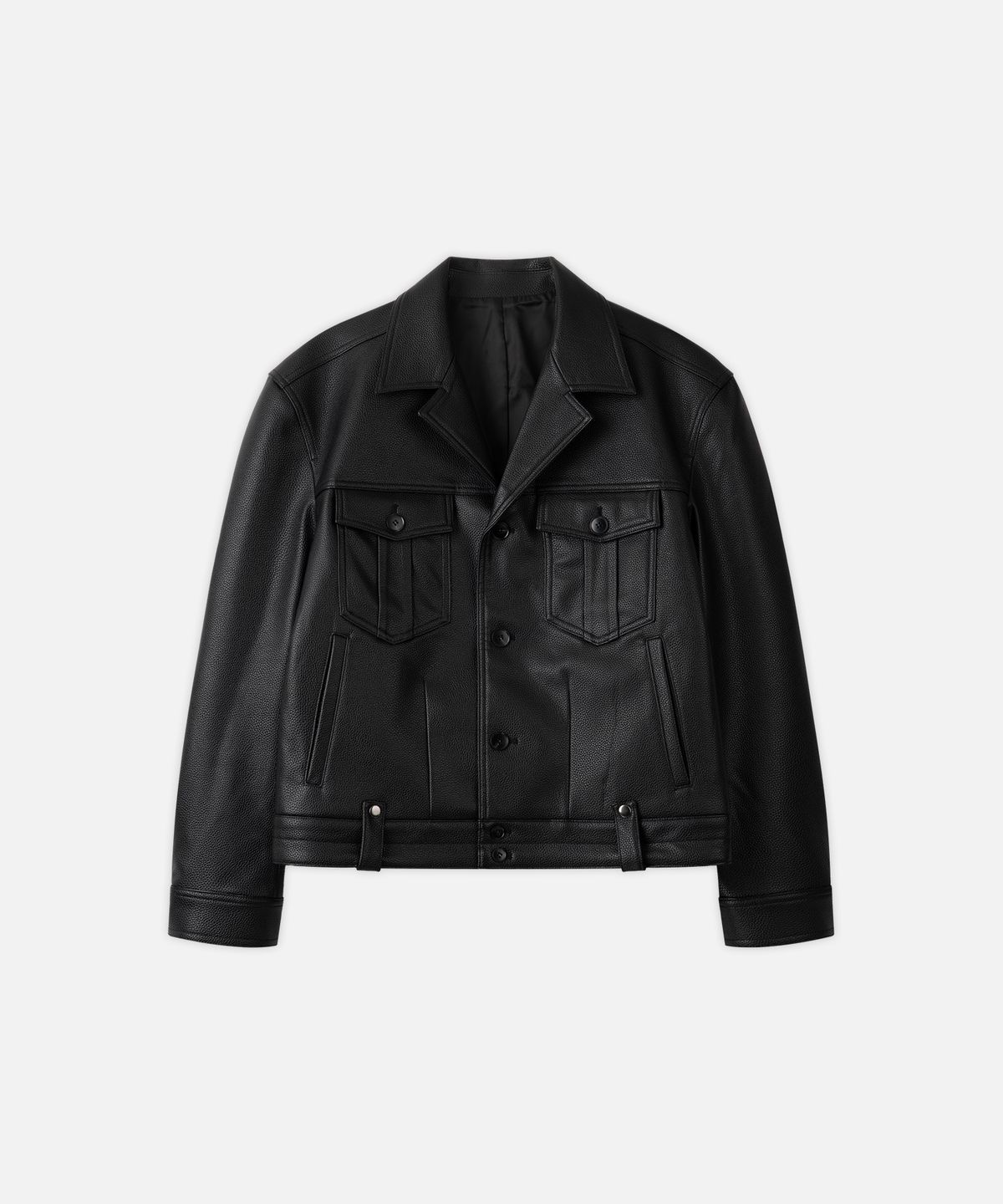 드로우핏(DRAW FIT) 세인트 레더 트러커 크롭 자켓 [BLACK]