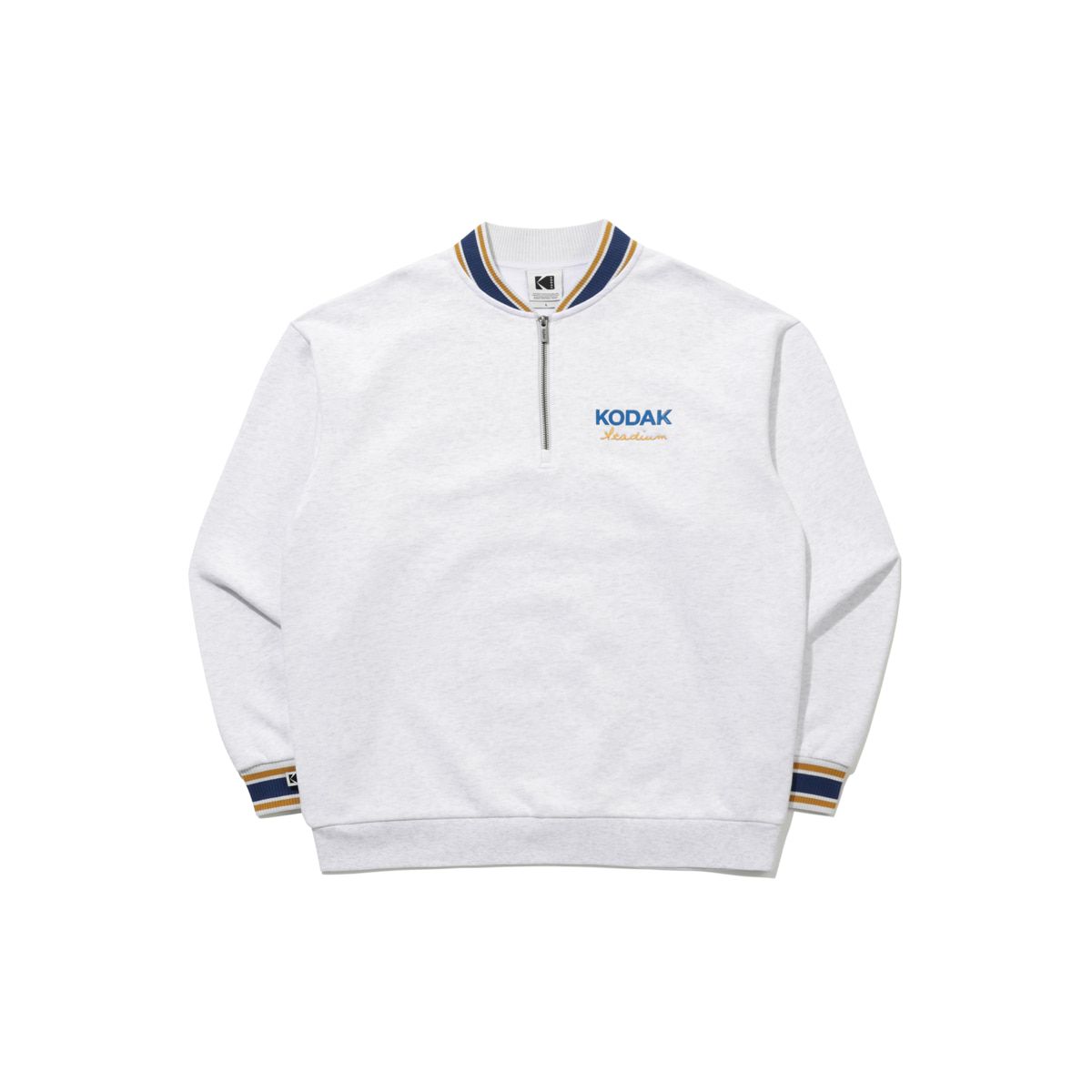 코닥(KODAK) 골드모먼트 반집업 맨투맨 WHITE MELANGE