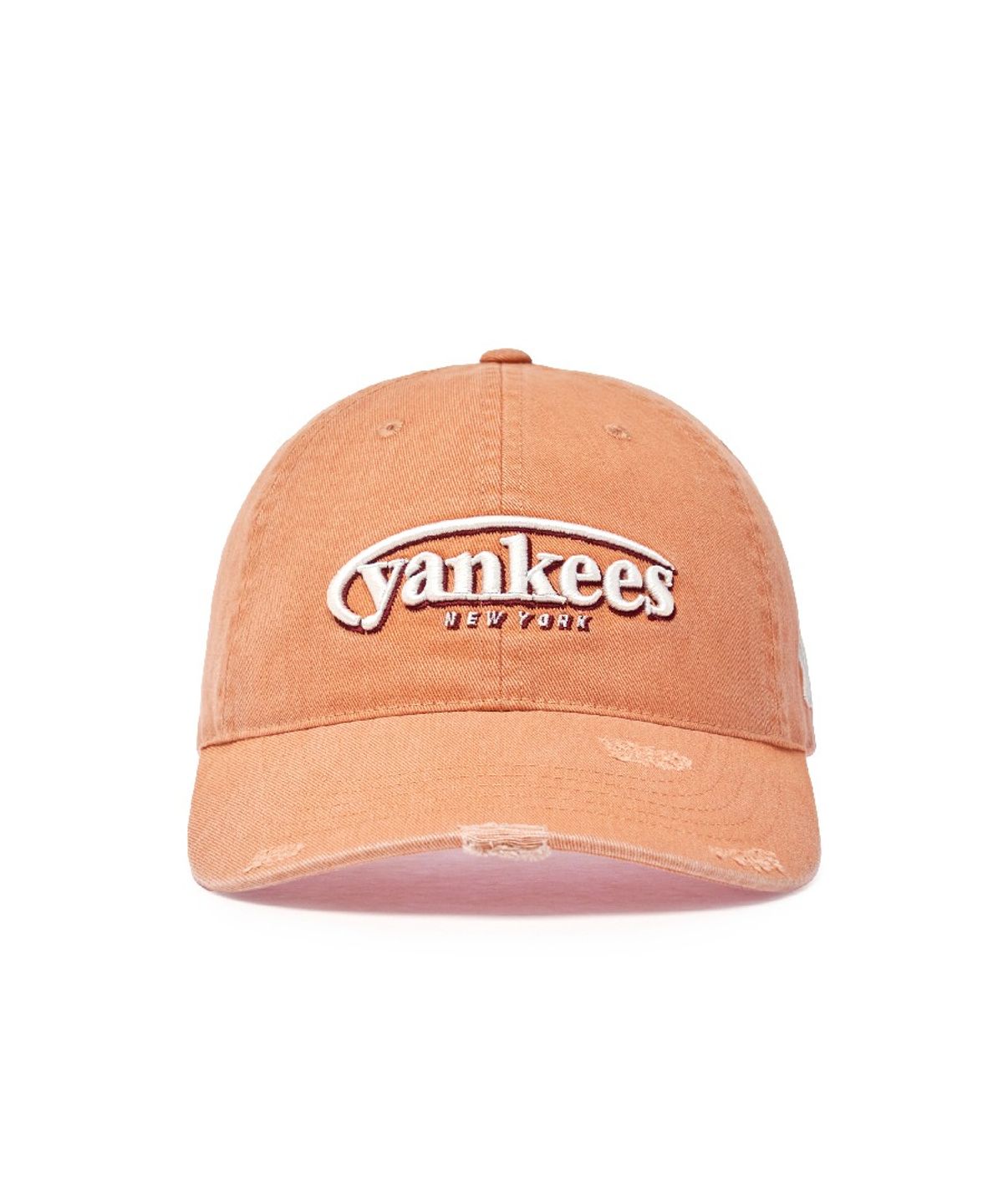 엠엘비(MLB) 빈티지 데미지 커브 로고 언스트럭쳐 볼캡 NY (Neon Orange)