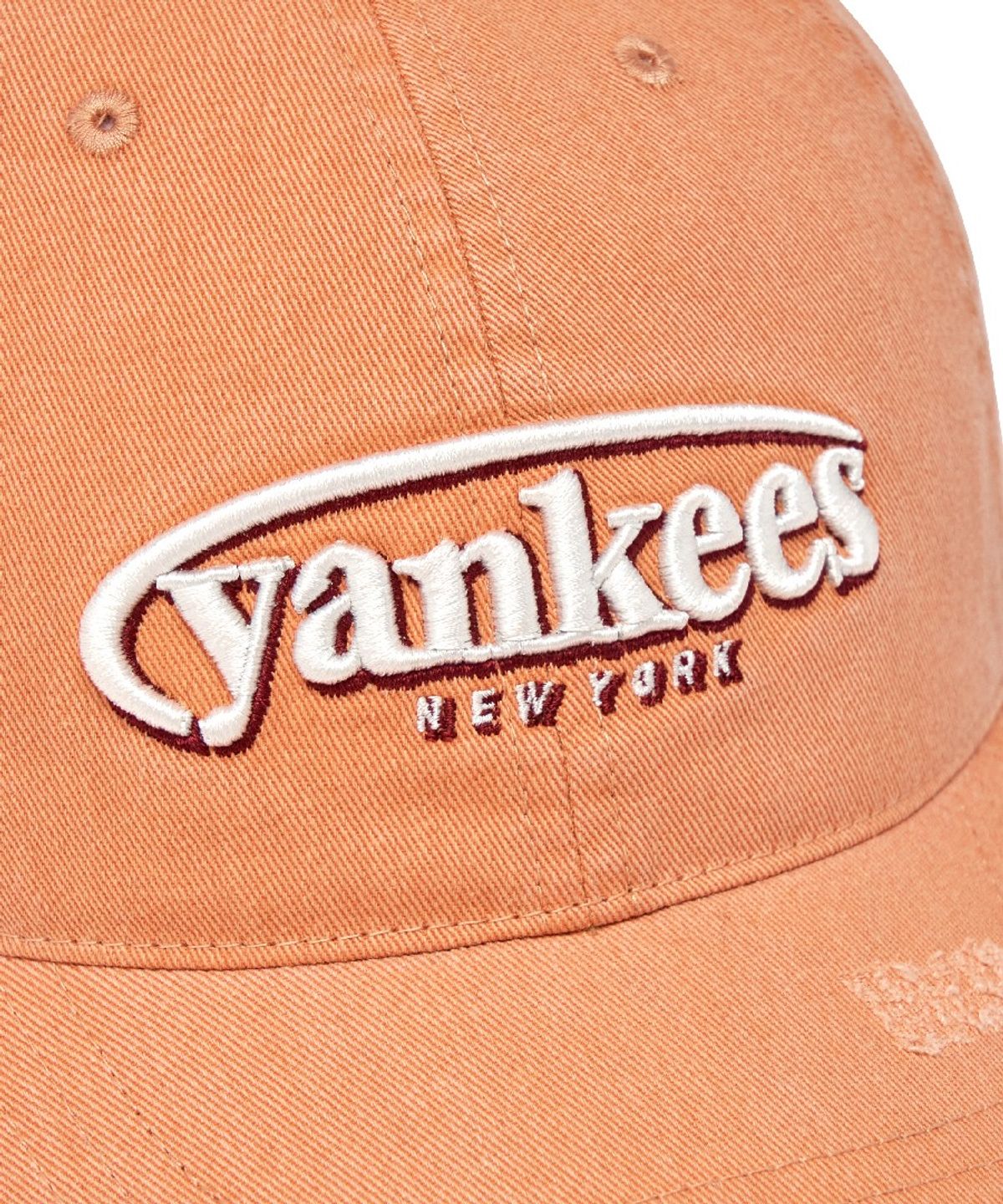 엠엘비(MLB) 빈티지 데미지 커브 로고 언스트럭쳐 볼캡 NY (Neon Orange)