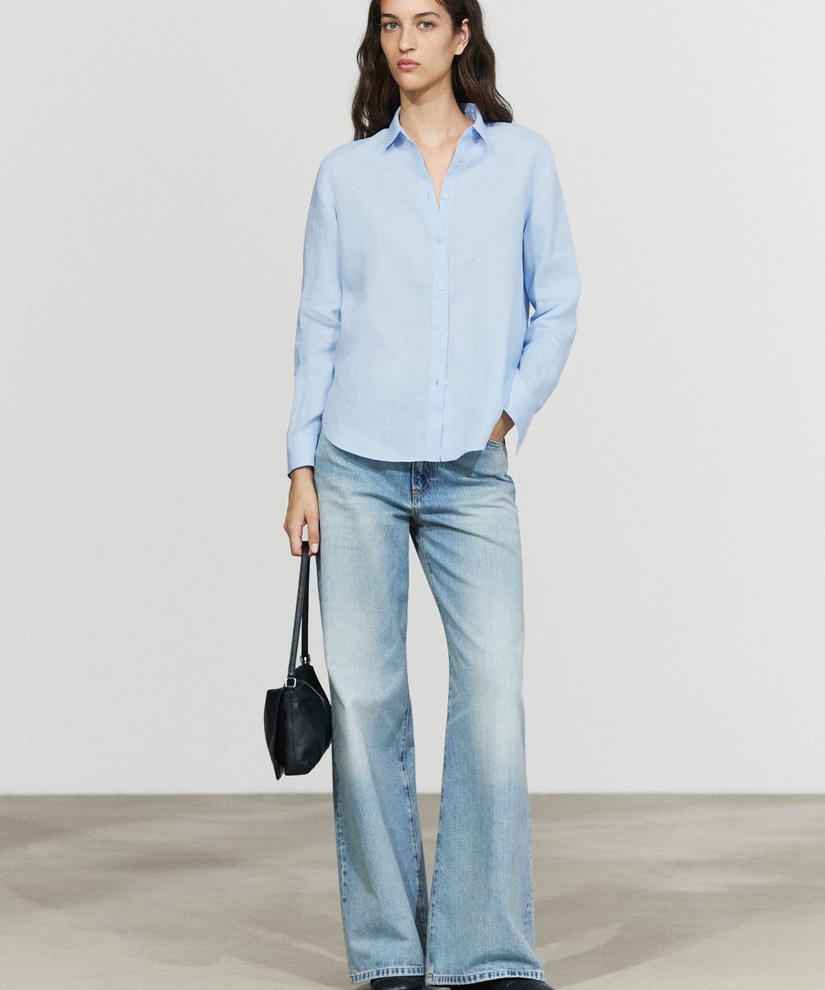 마시모두띠(MASSIMO DUTTI) 100% 린넨 루즈핏 셔츠