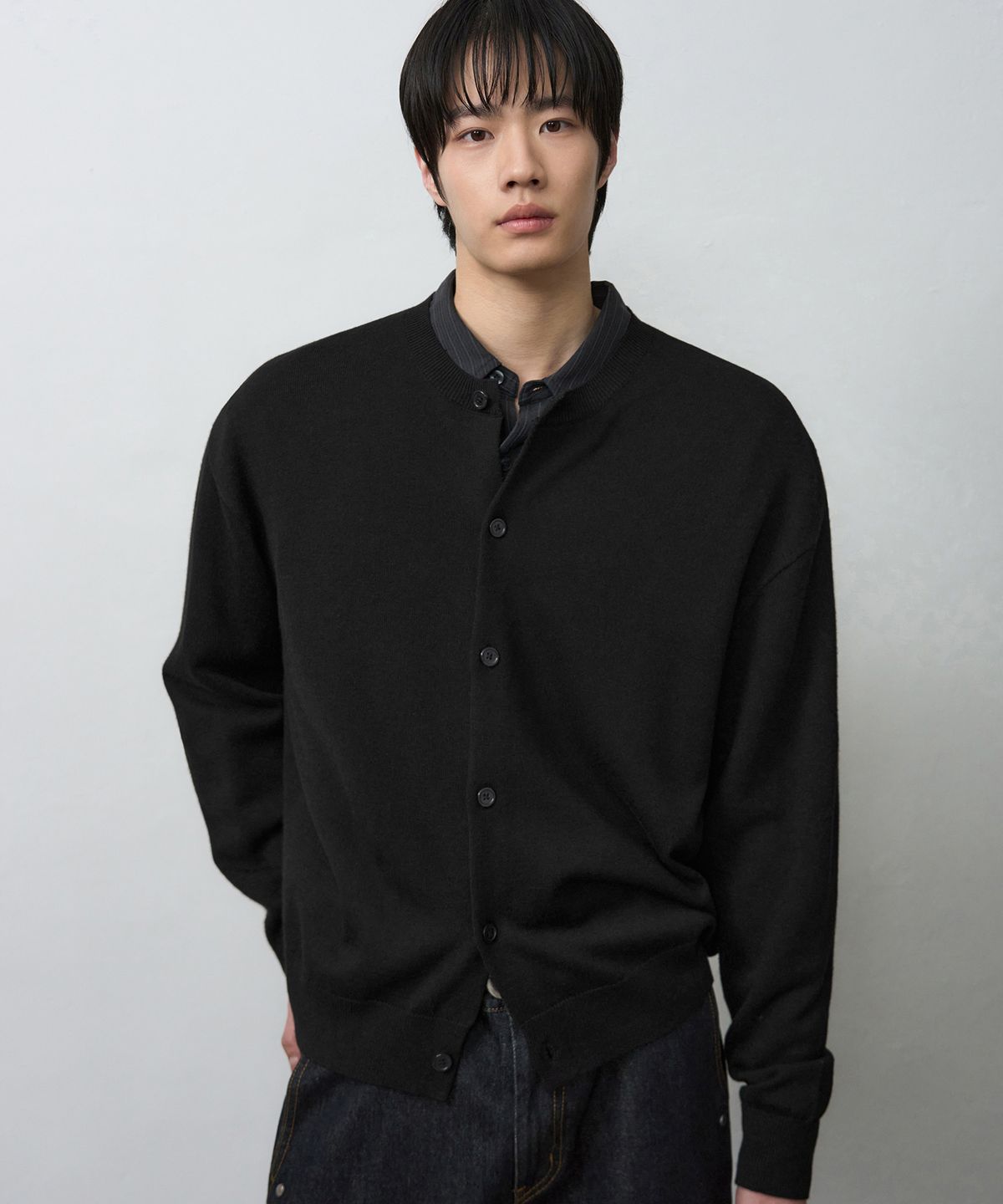 드로우핏(DRAW FIT) 울 실크 라운드 크롭 가디건 [3color]