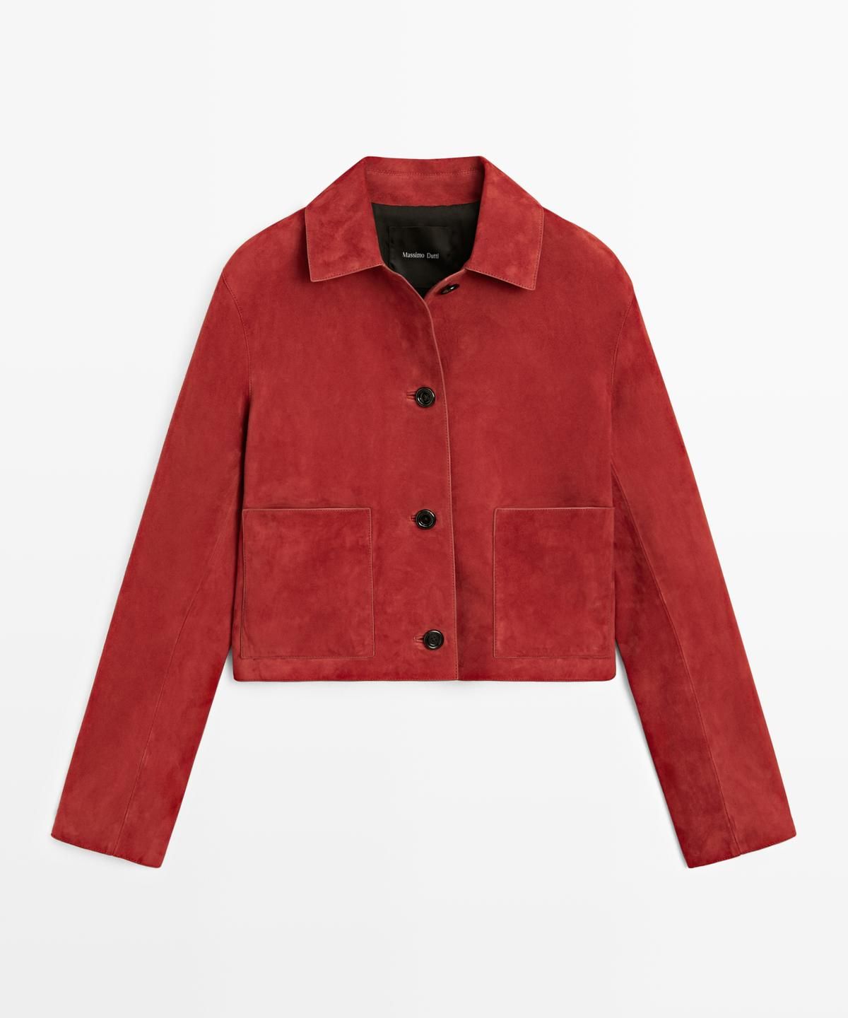 마시모두띠(MASSIMO DUTTI) 스웨이드 레더 크롭 자켓