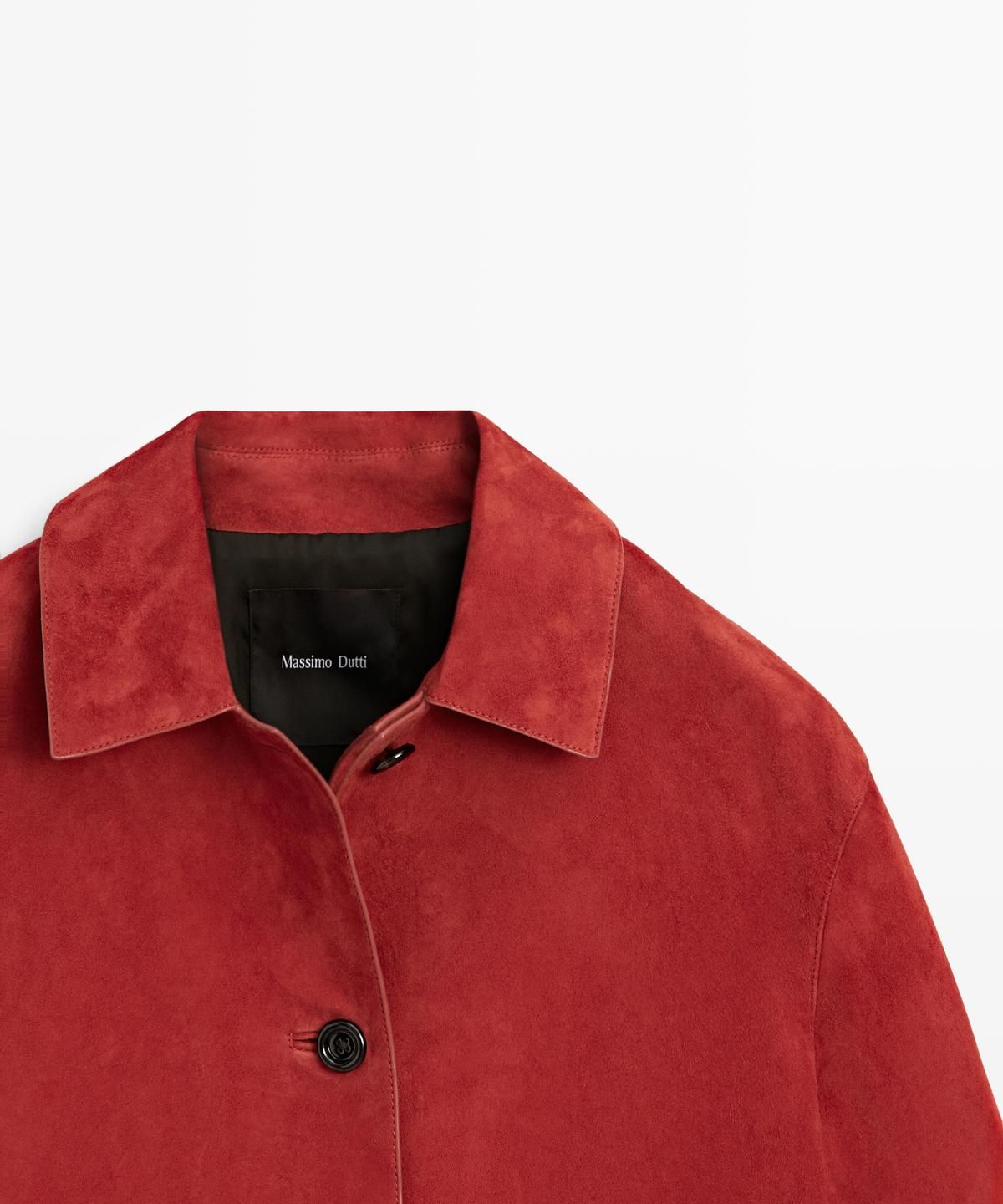 마시모두띠(MASSIMO DUTTI) 스웨이드 레더 크롭 자켓
