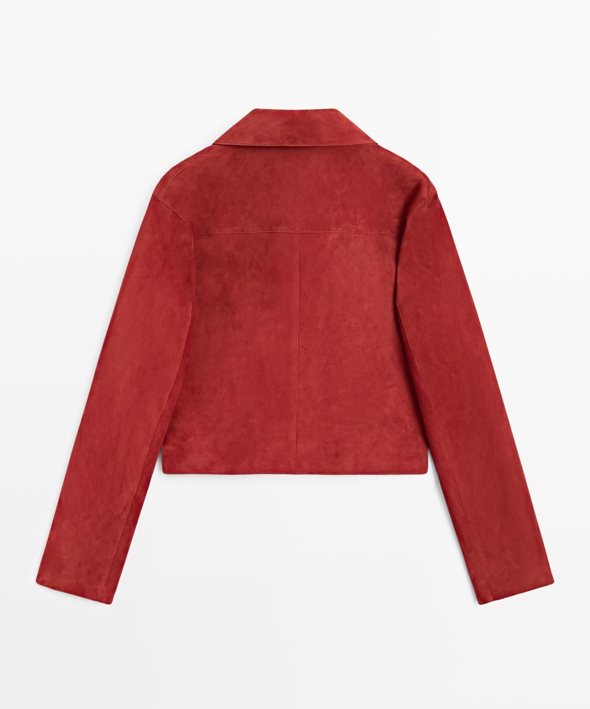 마시모두띠(MASSIMO DUTTI) 스웨이드 레더 크롭 자켓