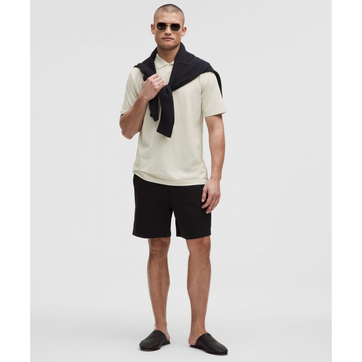 룰루레몬(LULULEMON) 클래식 핏 피케 숏슬리브 폴로 셔츠  BONE