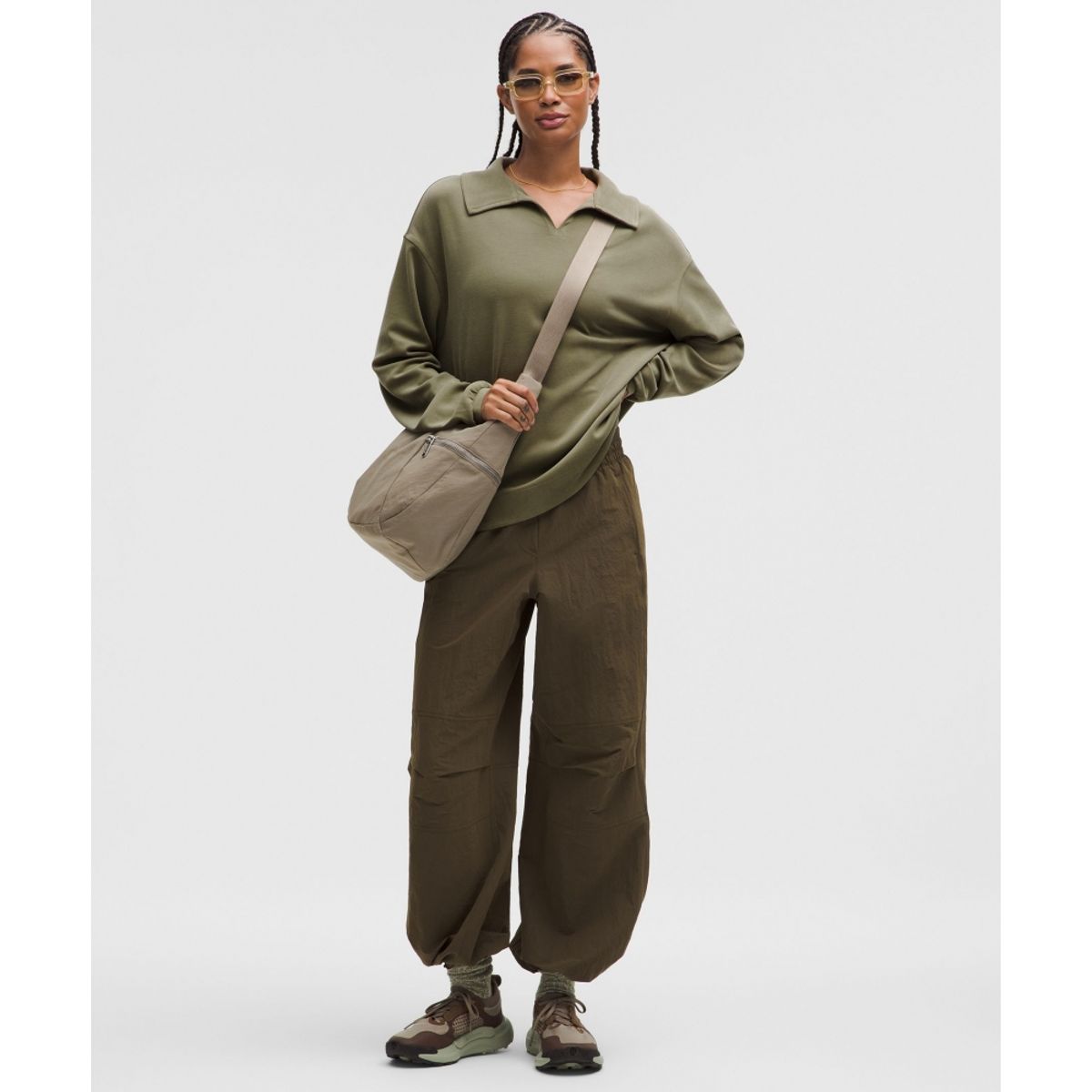 룰루레몬(LULULEMON) Softstreme 피케 오버사이즈드 롱슬리브 폴로 셔츠  BALF