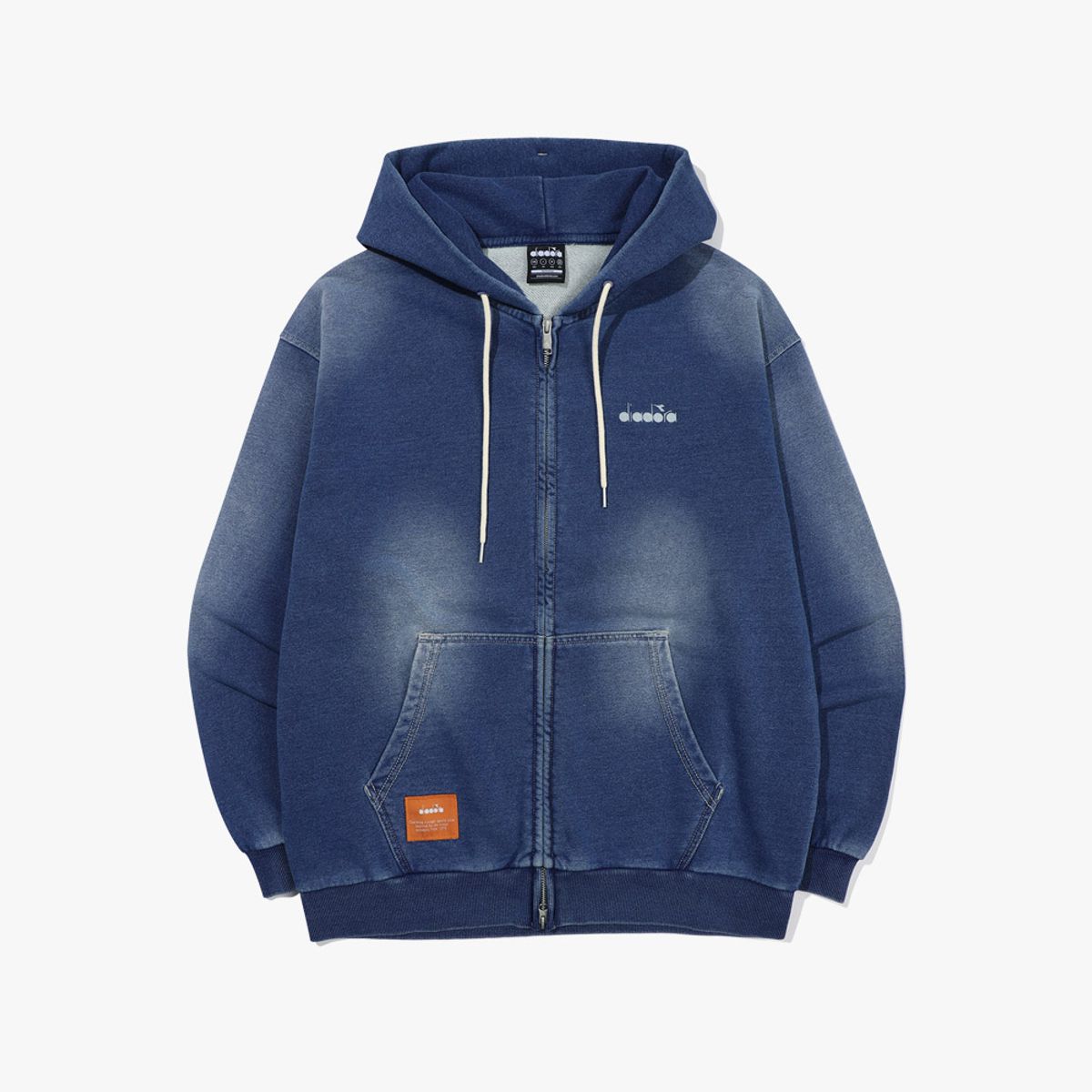 디아도라(diadora) 이큅 워싱 데님 후드집업 자켓 DENIM