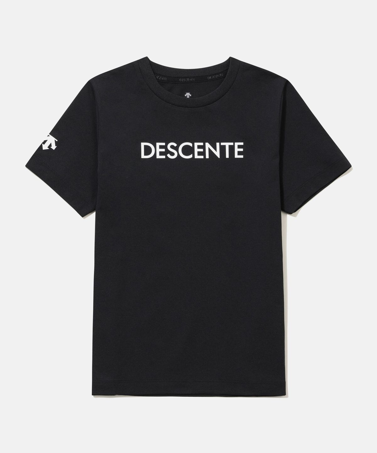 데상트(DESCENTE) 영애슬릿 터프 워딩 반팔 티셔츠 블랙 SR12JUTS13