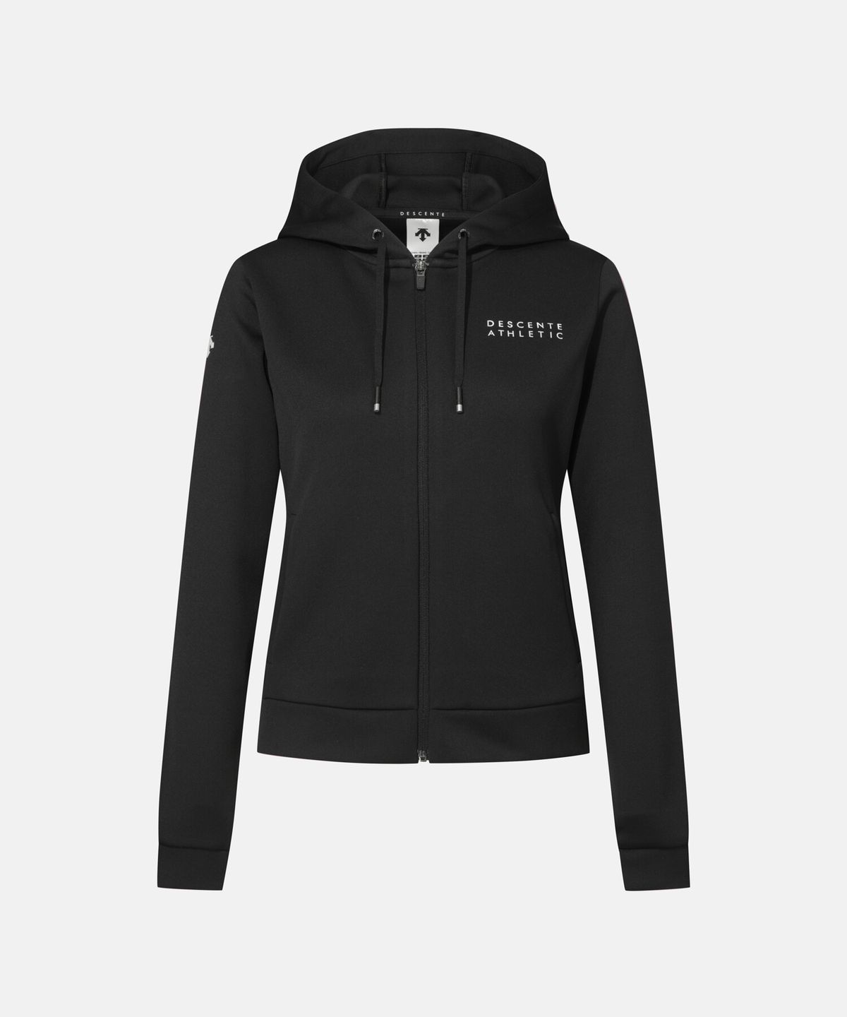 데상트(DESCENTE) 우먼스 소프트 트레이닝 후드 집업 자켓 블랙 SR122PFT12