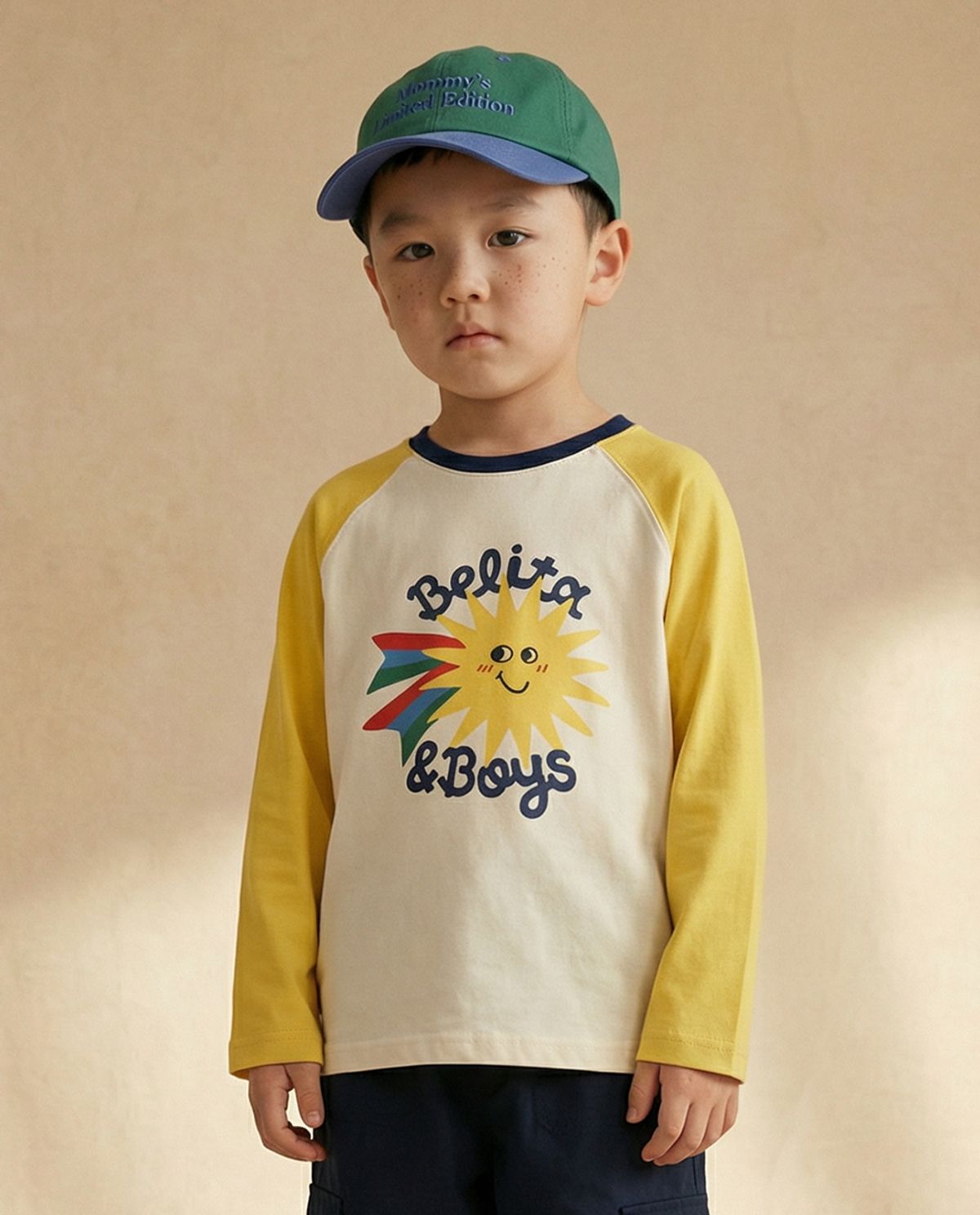 벨리타앤보이즈(BELITANBOYS) 선래글런 긴팔티셔츠 BK6STL01YL