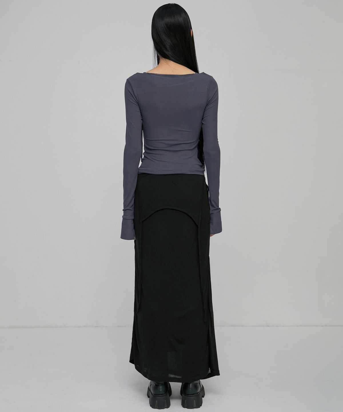 플레어업(FLAREUP) Layered Bustier Long Sleeve (FL-105_Charcoal)
