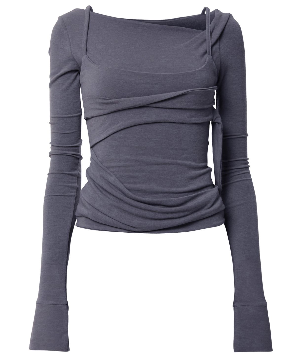 플레어업(FLAREUP) Layered Bustier Long Sleeve (FL-105_Charcoal)