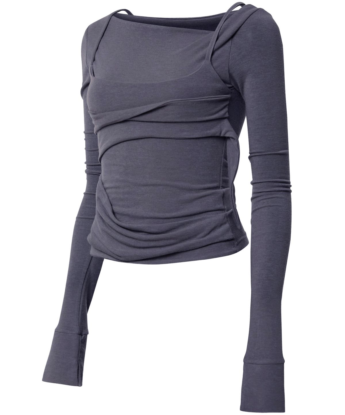 플레어업(FLAREUP) Layered Bustier Long Sleeve (FL-105_Charcoal)