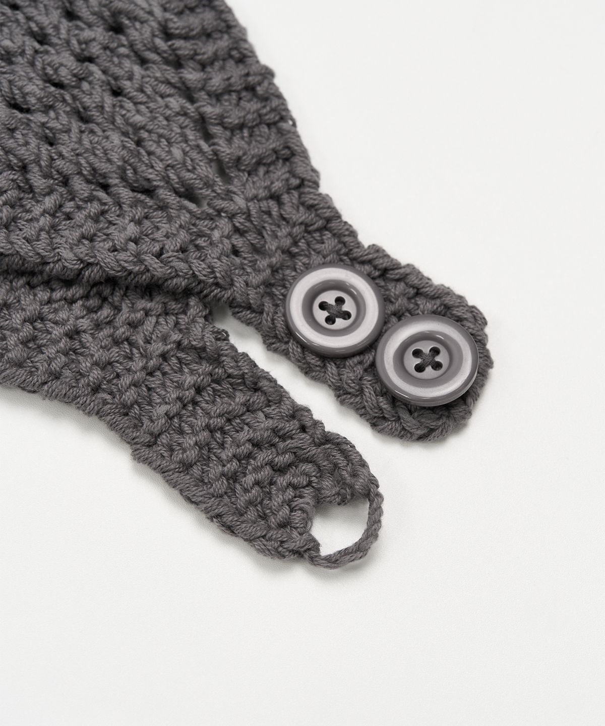 토피 우먼(TOFFEE WOMEN) W 크로쉐 니트 헤어 밴드 (GREY)