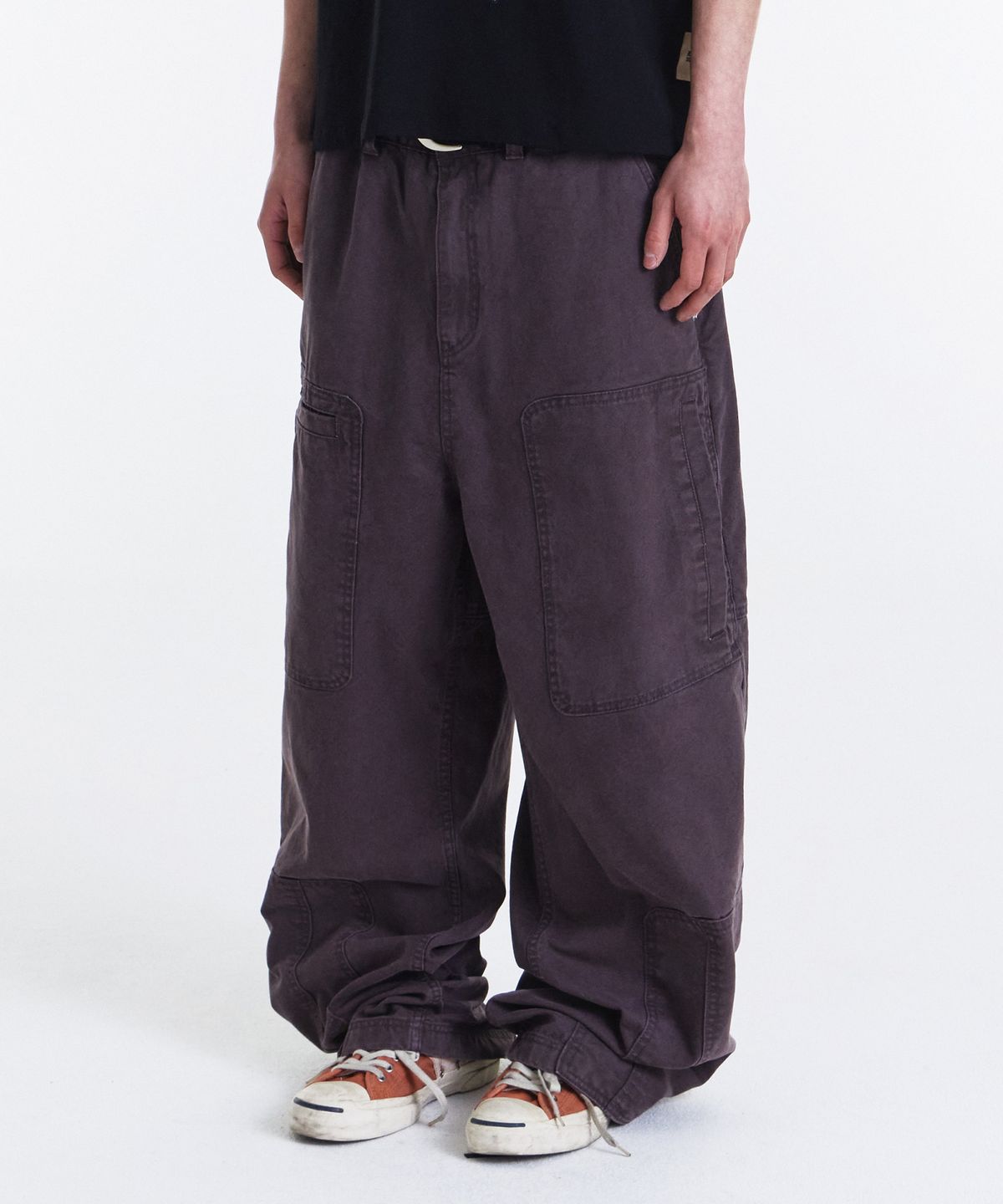 기철(KICHUL) Asym Vintage Cargo Pants (Washed Purple)