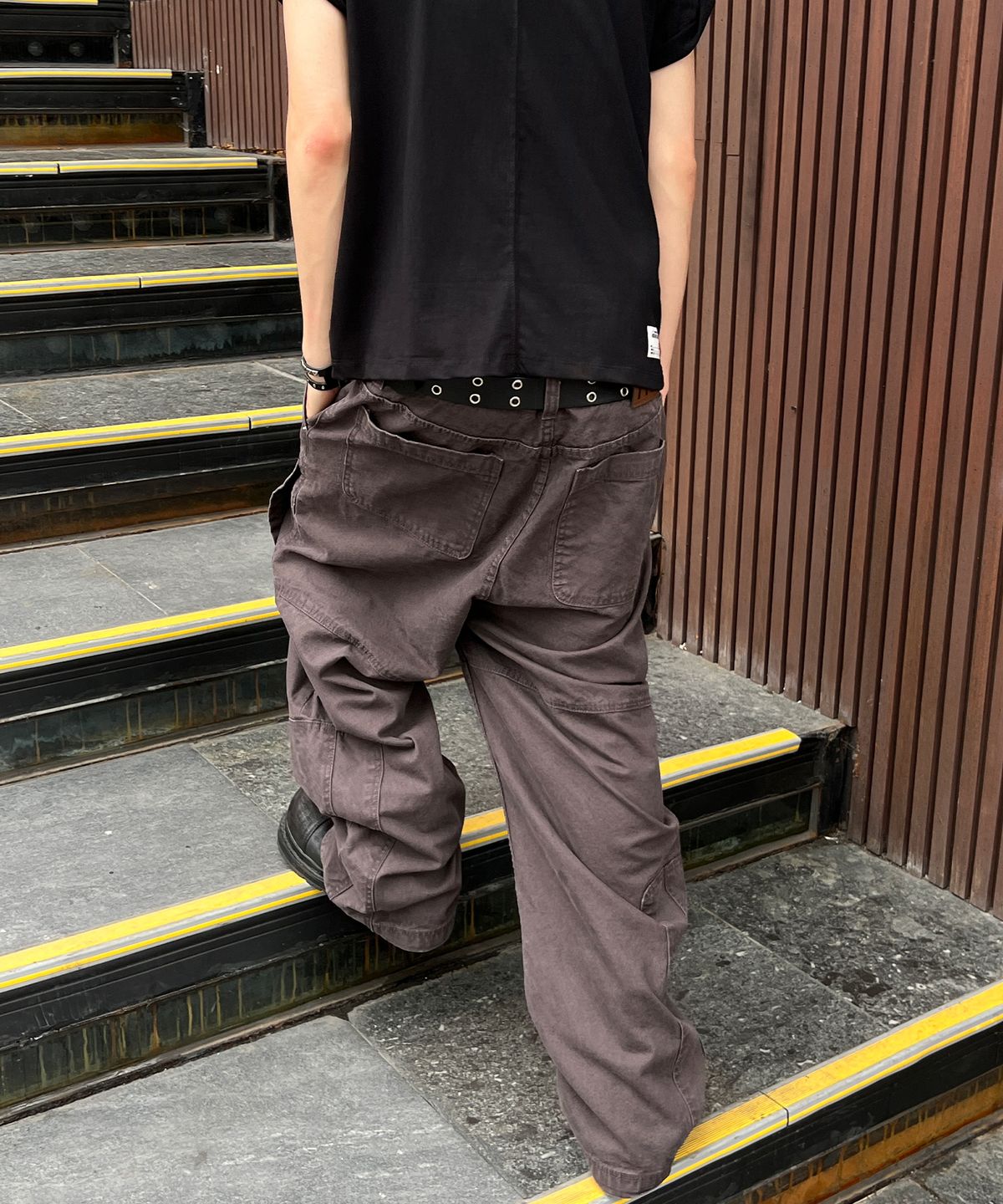 기철(KICHUL) Asym Vintage Cargo Pants (Washed Purple)