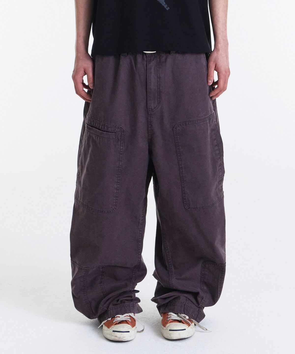 기철(KICHUL) Asym Vintage Cargo Pants (Washed Purple)