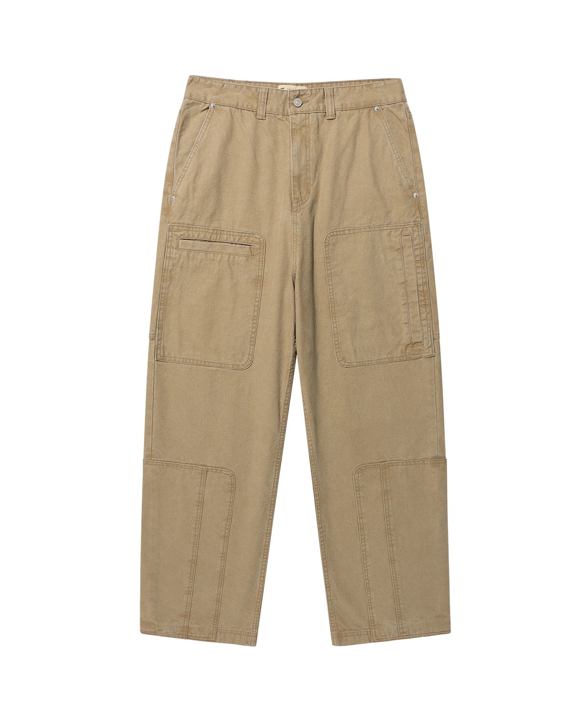 기철(KICHUL) Asym Vintage Cargo Pants (Washed Beige)