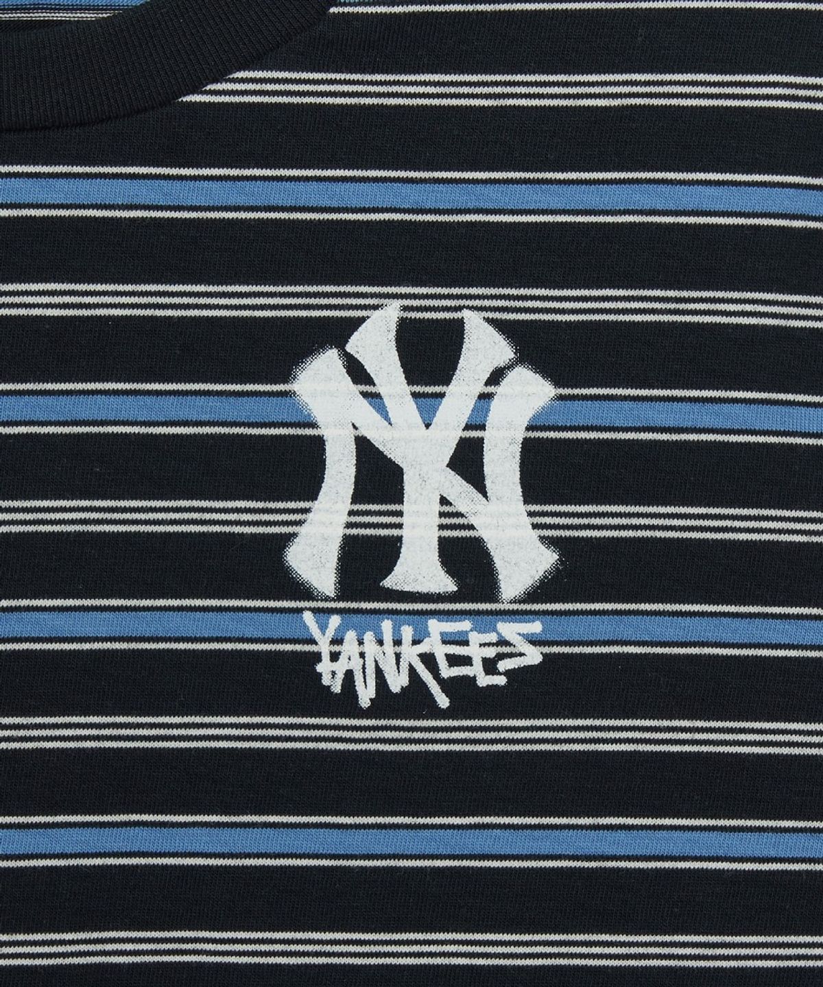 엠엘비 키즈(MLB KIDS) 스트릿 베이직 스트라이프 긴팔 티셔츠 NY (Black)