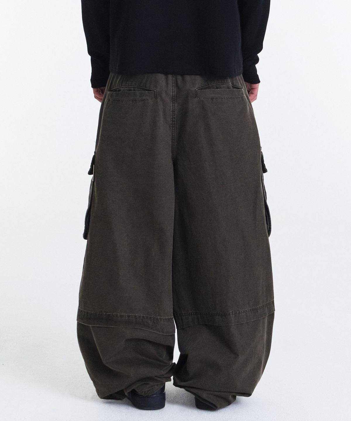 기철(KICHUL) Vintage Zip Cargo Balloon Pants (Washed Khaki)