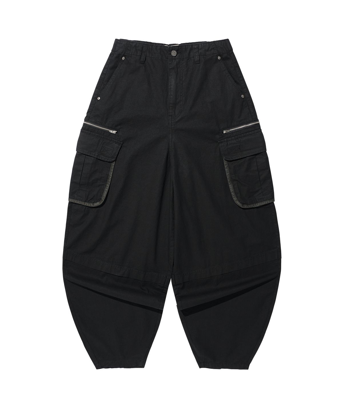기철(KICHUL) Vintage Zip Cargo Balloon Pants (Washed Black)