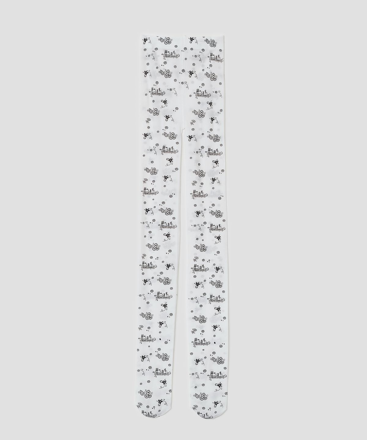 타입서비스(TYPESERVICE) Scattered Print Tights [White]