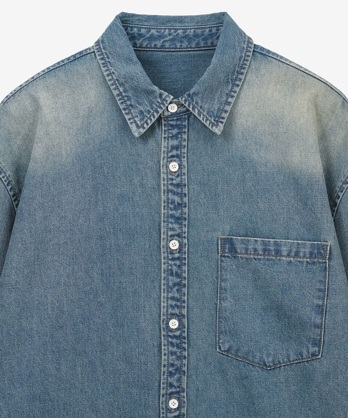 티엔지티 우먼(TNGT WOMAN) W Oversize Denim Shirts (Vintage Blue) TNSH6E105B2