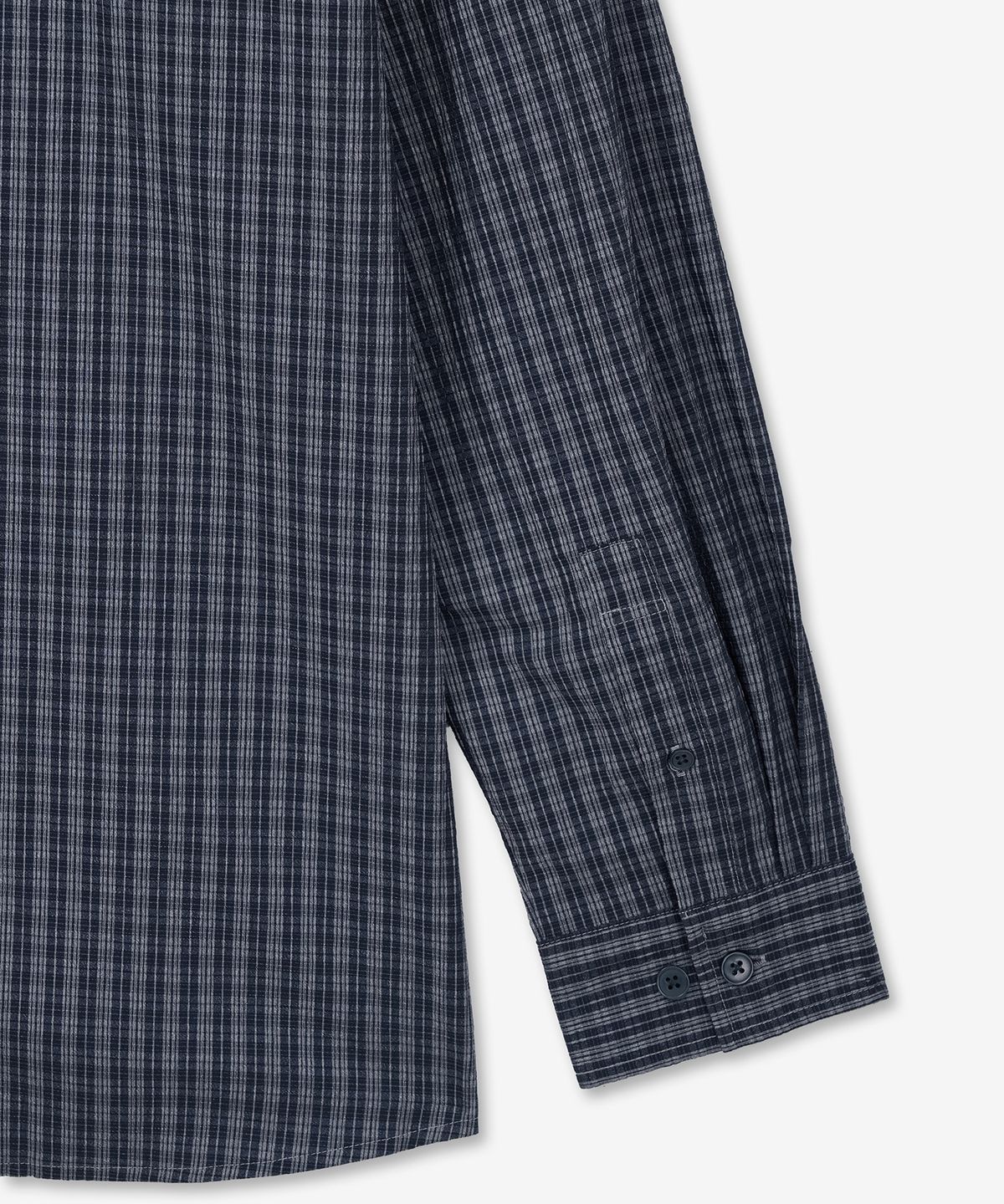 티엔지티(TNGT) Kinoshita Seersucker Check Shirts (Navy) TNSH6E102N2