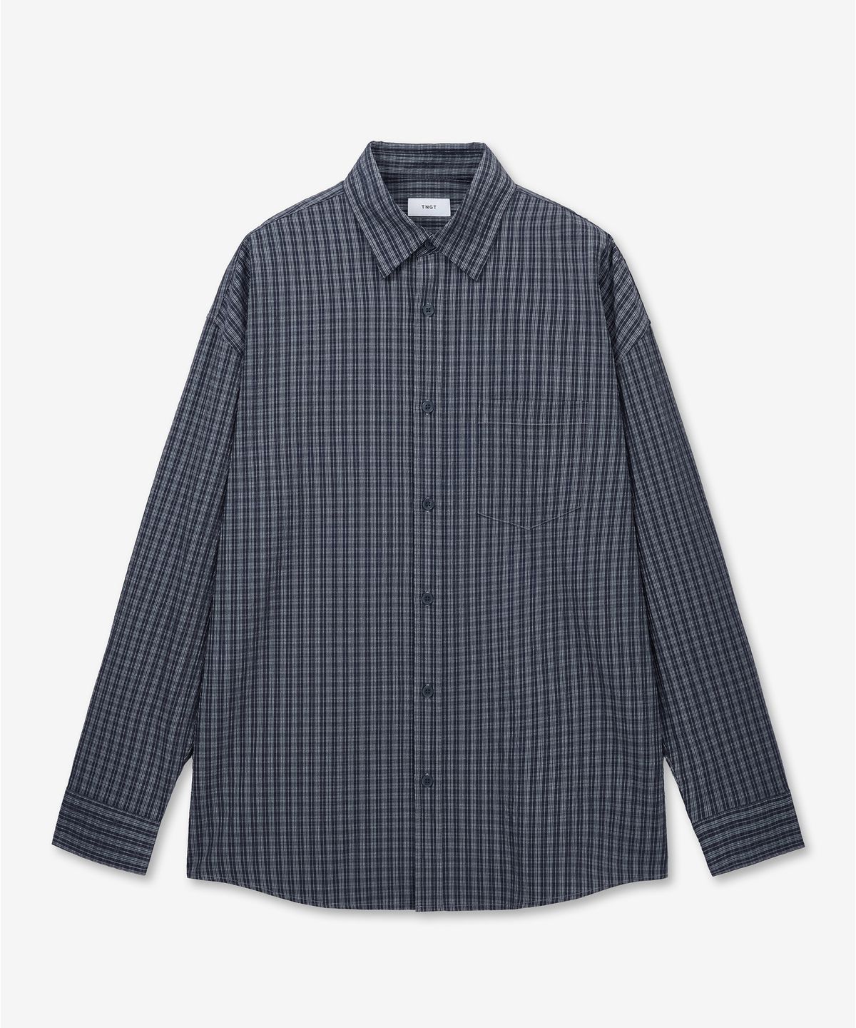 티엔지티(TNGT) Kinoshita Seersucker Check Shirts (Navy) TNSH6E102N2