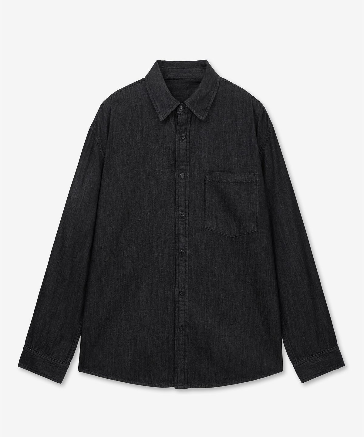 티엔지티(TNGT) Oversize Denim Shirts (Raw Black) TNSH6E105BK