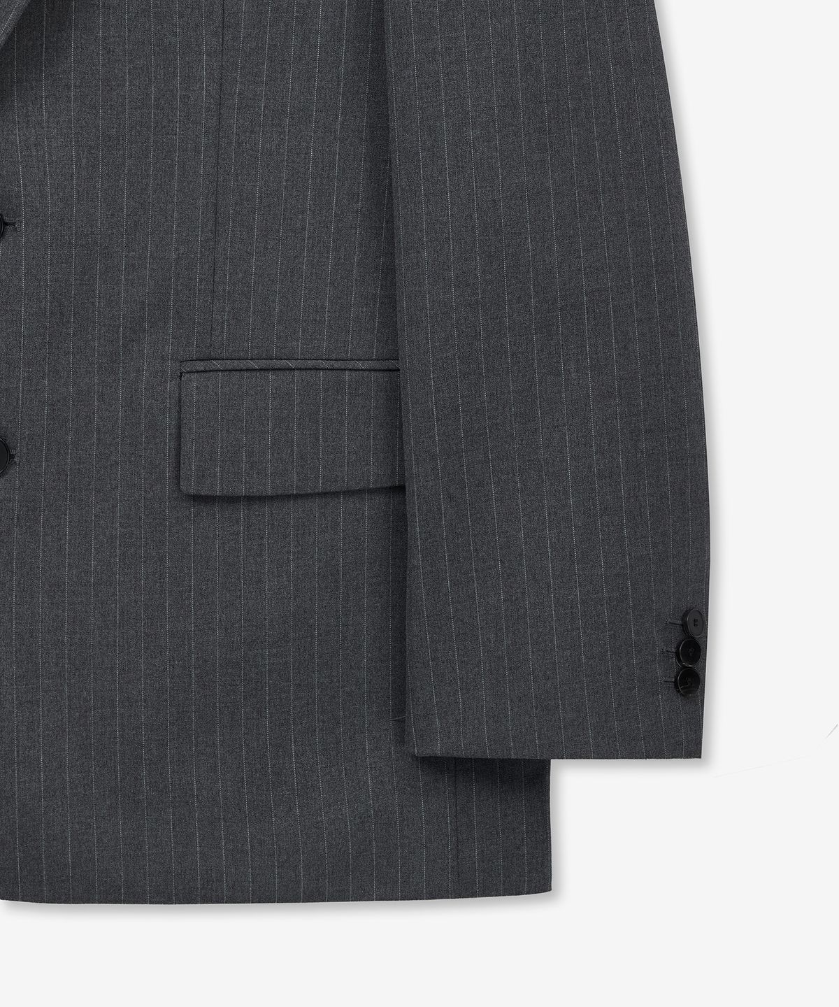 티엔지티(TNGT) Pin Stripe Structure Single Jacket (Grey) TNJA6E104G2
