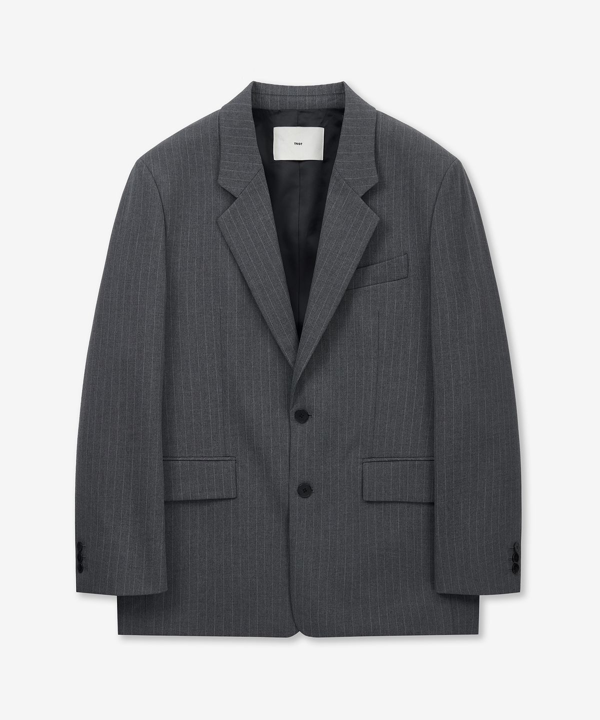 티엔지티(TNGT) Pin Stripe Structure Single Jacket (Grey) TNJA6E104G2