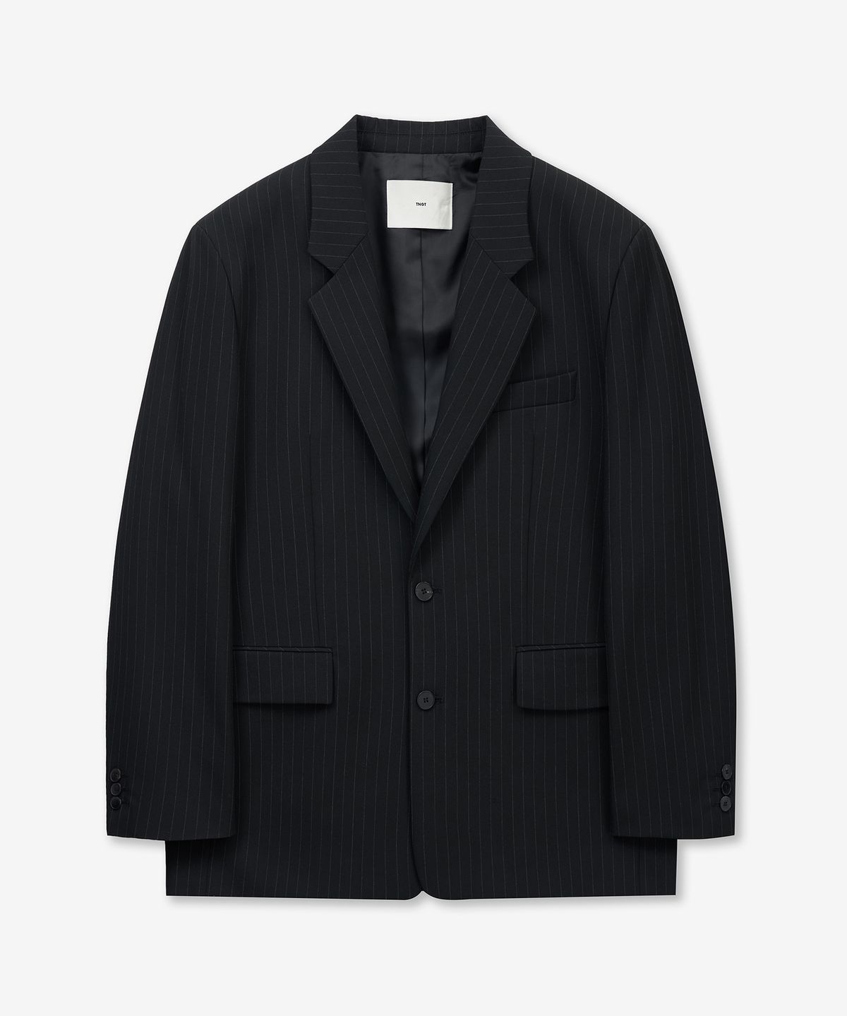 티엔지티 우먼(TNGT WOMAN) W Pin Stripe Structure Single Jacket (Black) TNJA6E104BK