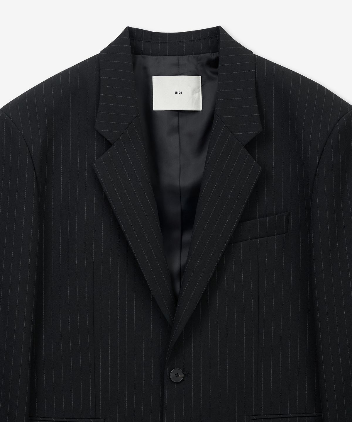 티엔지티 우먼(TNGT WOMAN) W Pin Stripe Structure Single Jacket (Black) TNJA6E104BK