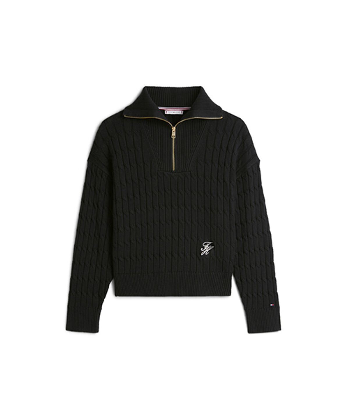 타미힐피거(TOMMY HILFIGER) 코튼 케이블 하프 집업 스웨터 (T22G0KTO030WT1BDS)