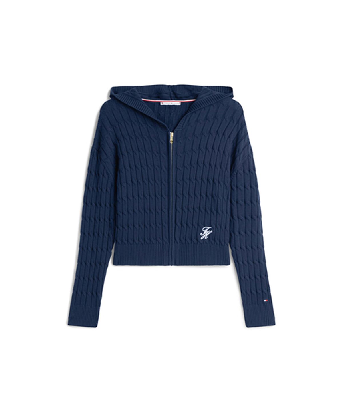 타미힐피거(TOMMY HILFIGER) 코튼 케이블 후드 집업 가디건 (T22G0KCD031WT1C1G)