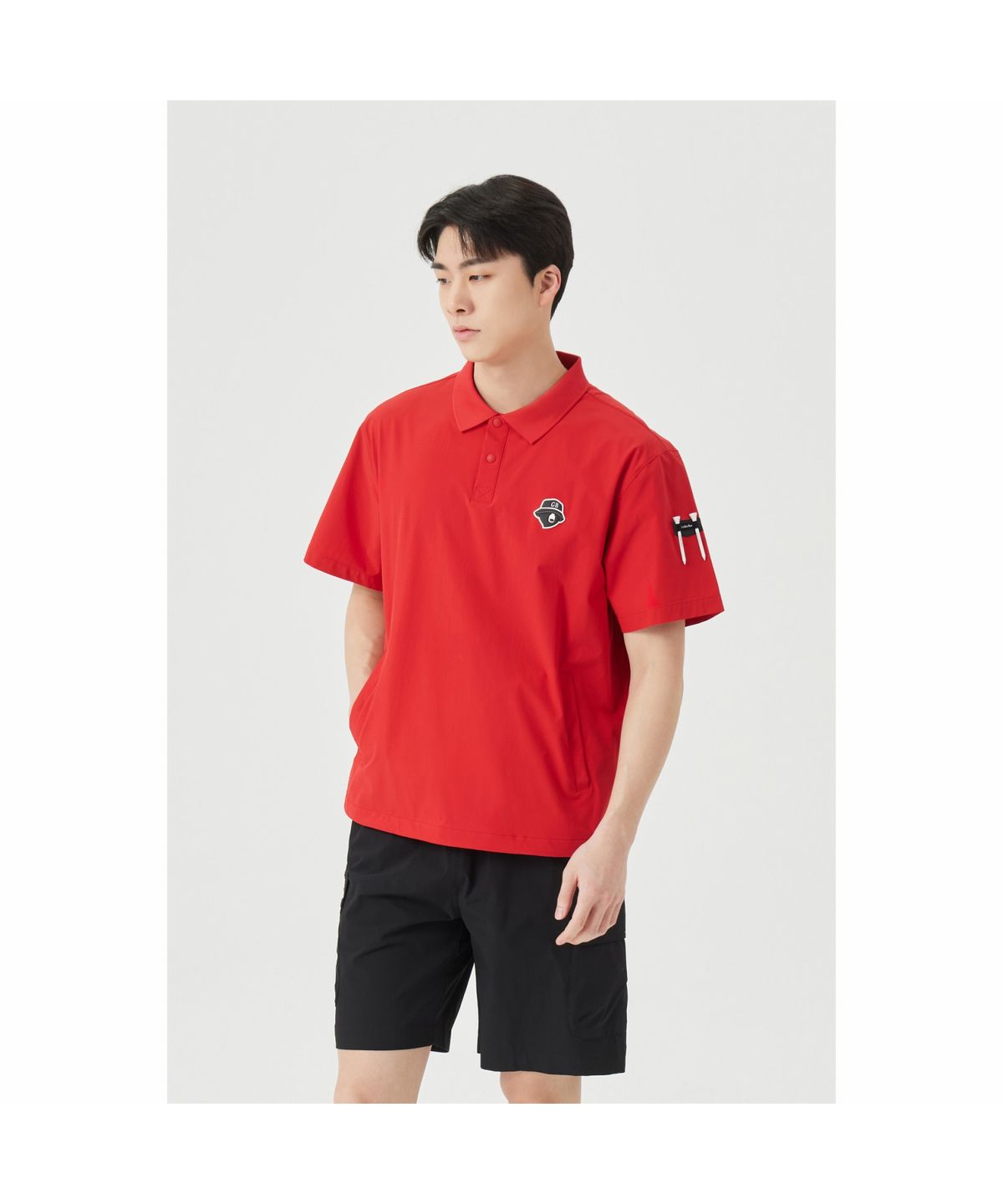 골든베어(GOLDEN BEAR) (M) Stretch Woven Collar Pullover G4TAM26111REX