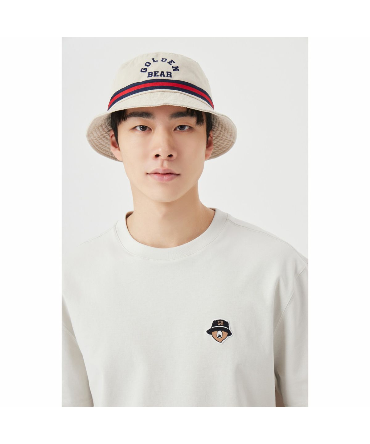 골든베어(GOLDEN BEAR) (U) Tri-Color Taped Bucket Hat G6RAX26121BEX