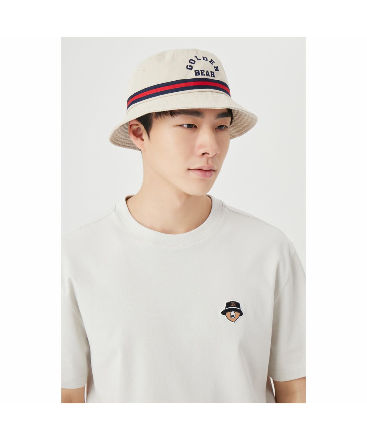 골든베어(GOLDEN BEAR) (U) Tri-Color Taped Bucket Hat G6RAX26121BEX