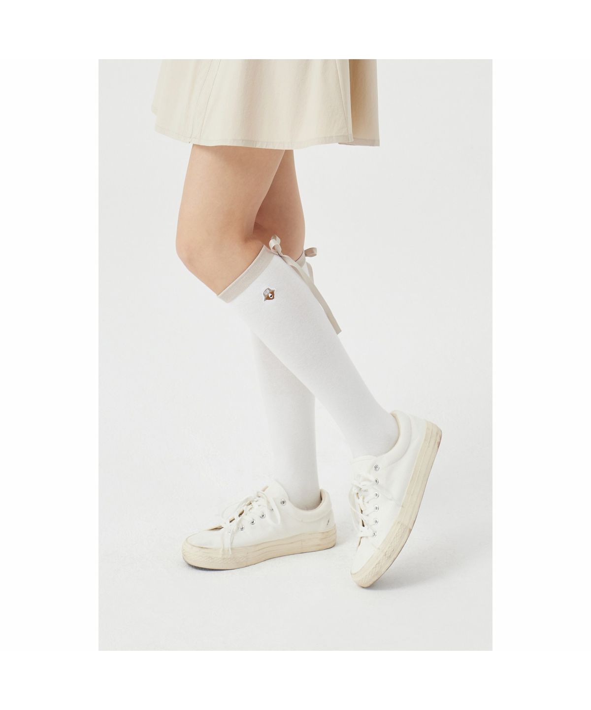 골든베어(GOLDEN BEAR) (W) Ribbon Tie Knee-Socks   G6LAX26242BEX