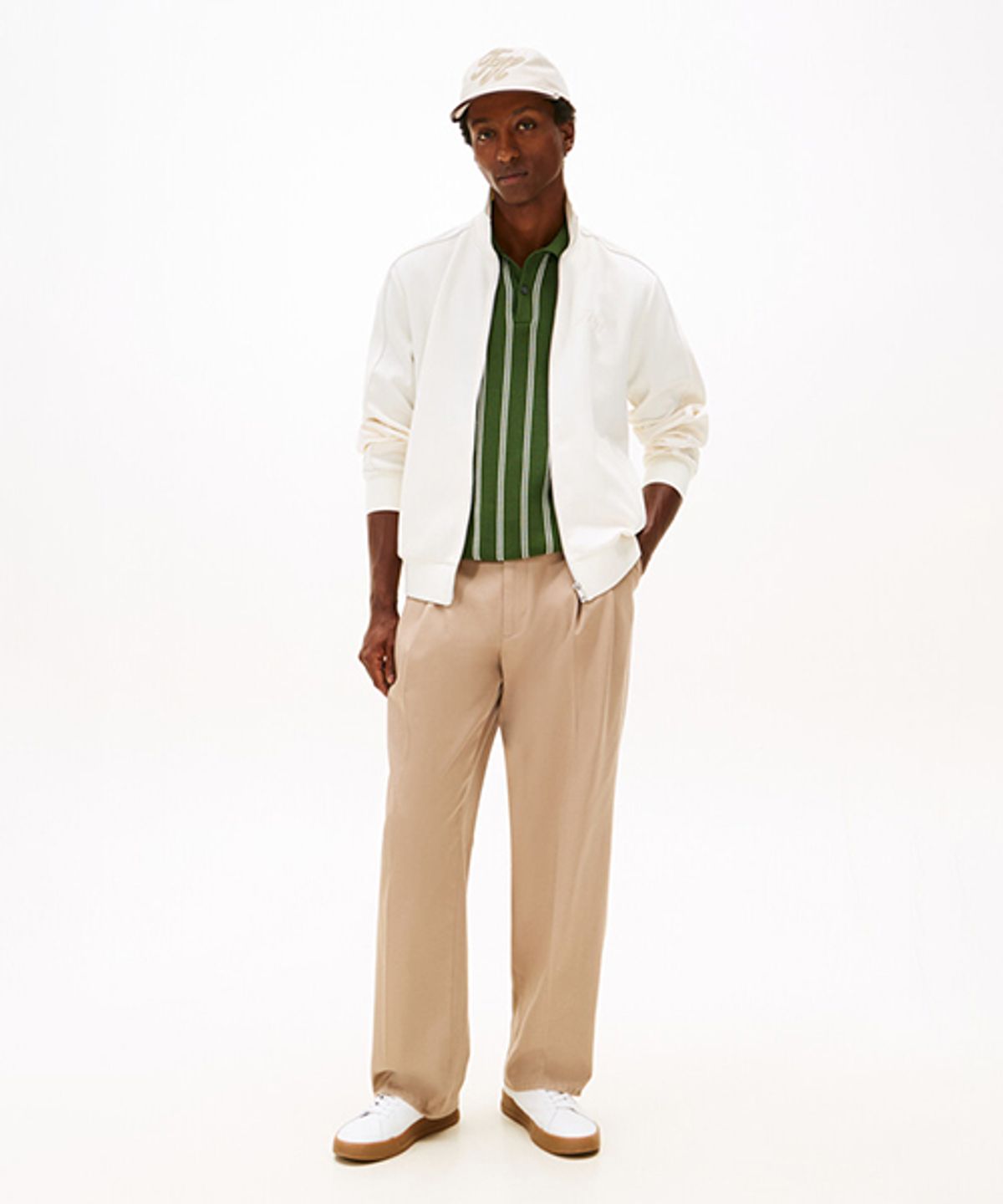 타미힐피거(TOMMY HILFIGER) TH 코트 레더 스니커즈-아이보리(T52G0ARS010MT101V) (T52G0ARS010MT101V)